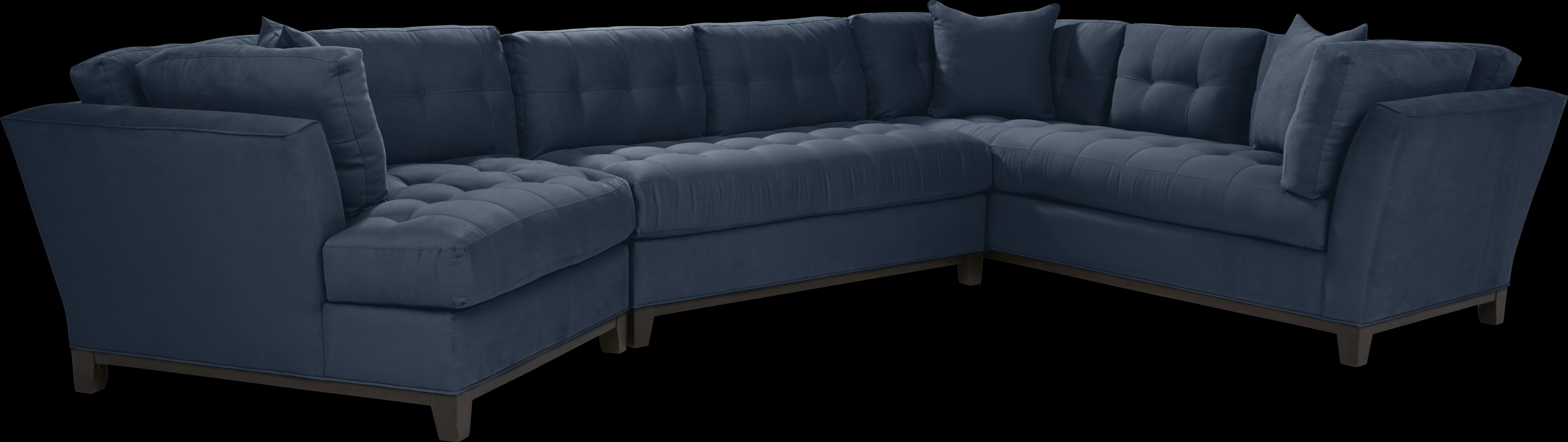 Metropolis Way Sapphire Microfiber 3 Pc Sectional with Cuddler - Thumbnail - Image 1