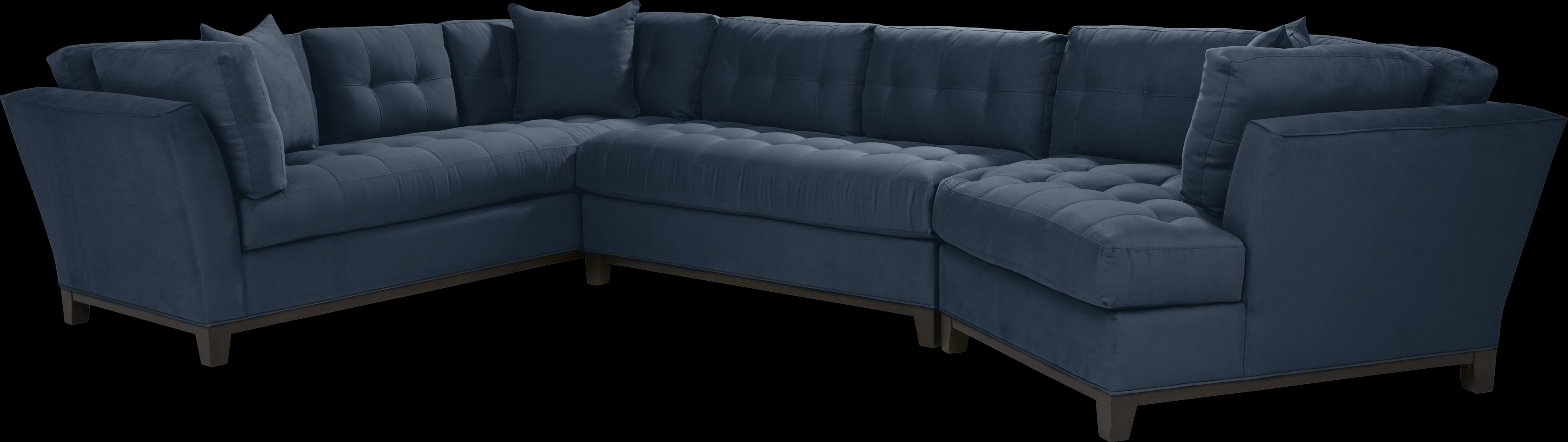 Metropolis Way Sapphire Microfiber 3 Pc Sectional with Cuddler - Thumbnail - Image 1