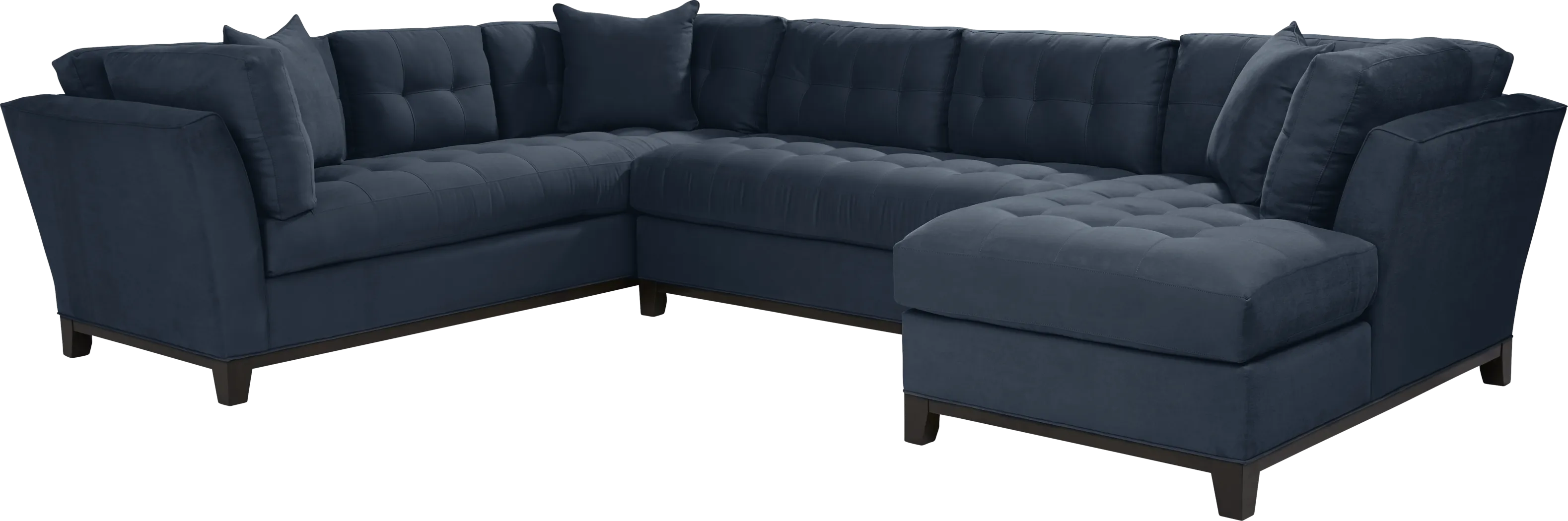 Metropolis Way Sapphire Microfiber 3 Pc Sectional - Thumbnail - Image 1