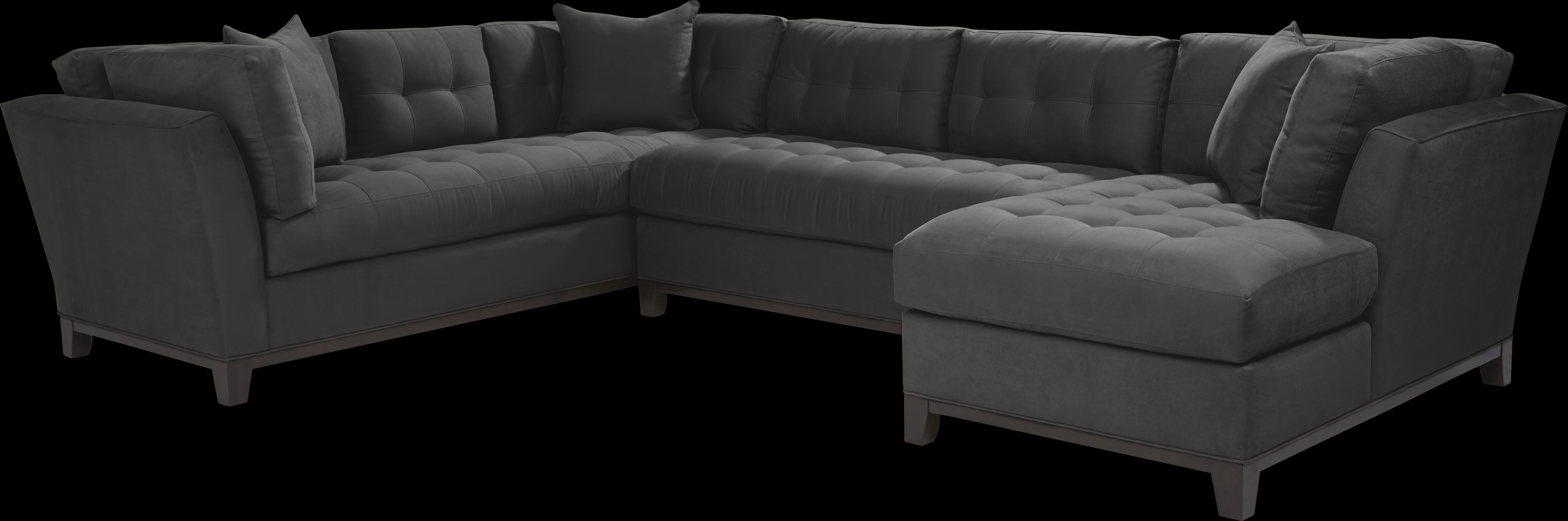 Cindy Crawford Home Metropolis Way Slate Microfiber 3 Pc Sectional - Thumbnail - Image 1