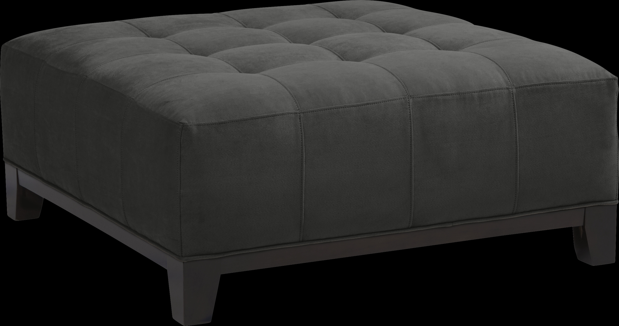 Cindy Crawford Home Metropolis Way Slate Microfiber Cocktail Ottoman - Thumbnail - Image 1