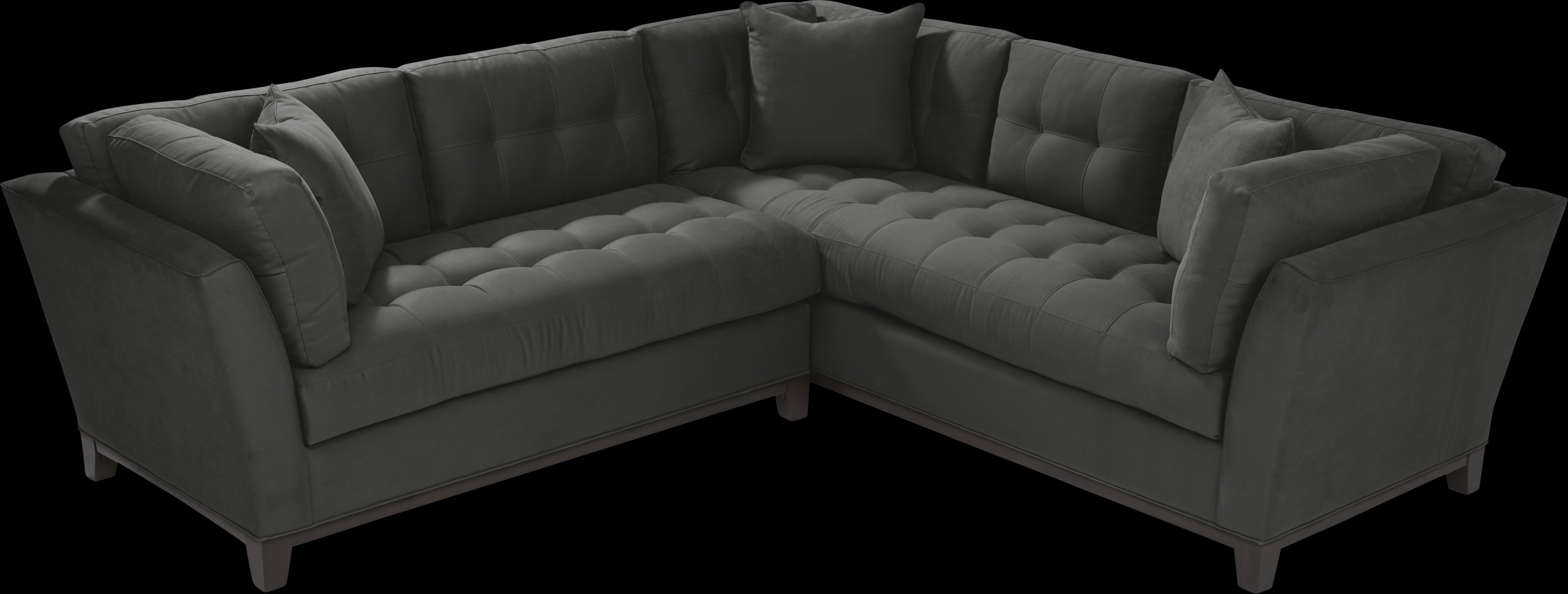 Cindy Crawford Home Metropolis Way Slate Microfiber 2 Pc Sectional - Thumbnail - Image 3