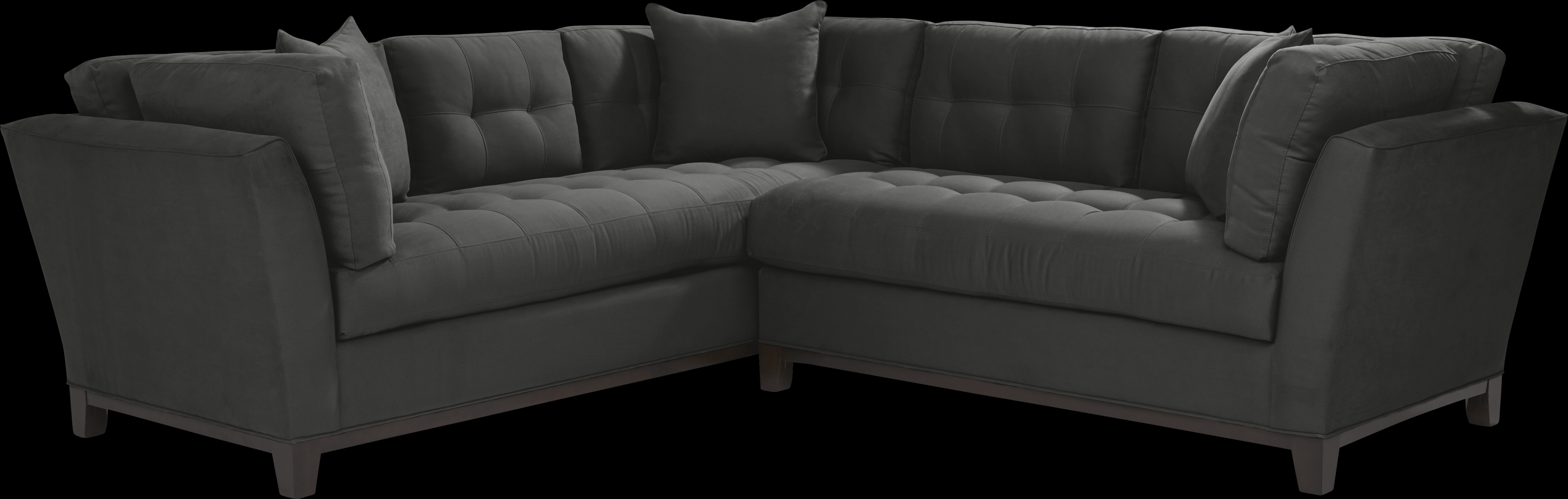 Cindy Crawford Home Metropolis Way Slate Microfiber 2 Pc Sectional - Thumbnail - Image 1