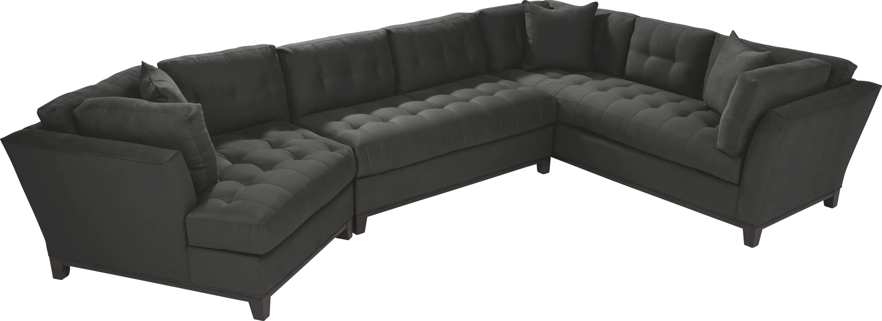 Cindy Crawford Home Metropolis Way Slate Microfiber 3 Pc Sectional with Cuddler - Thumbnail - Image 3