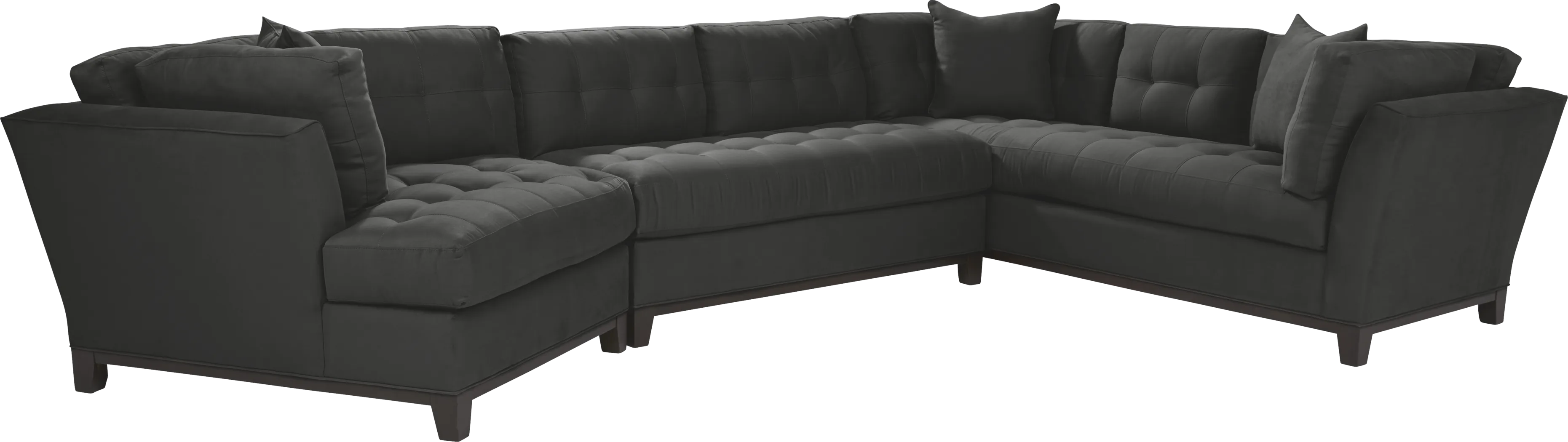 Cindy Crawford Home Metropolis Way Slate Microfiber 3 Pc Sectional with Cuddler - Thumbnail - Image 1