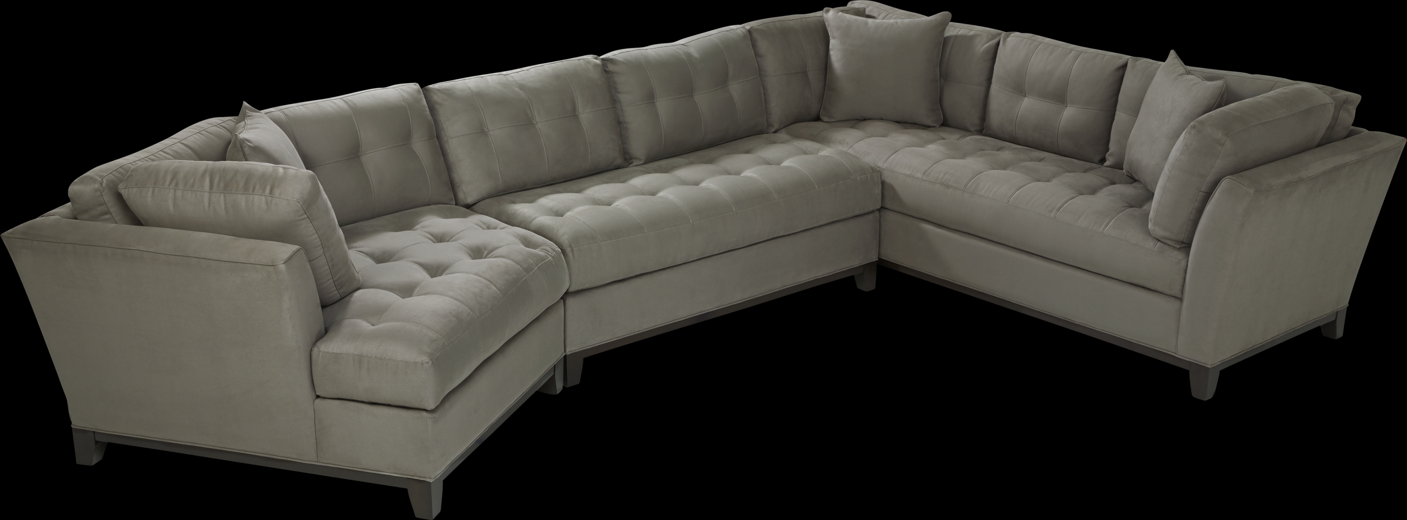 Metropolis Way Steel Microfiber 3 Pc Sectional with Cuddler - Thumbnail - Image 3