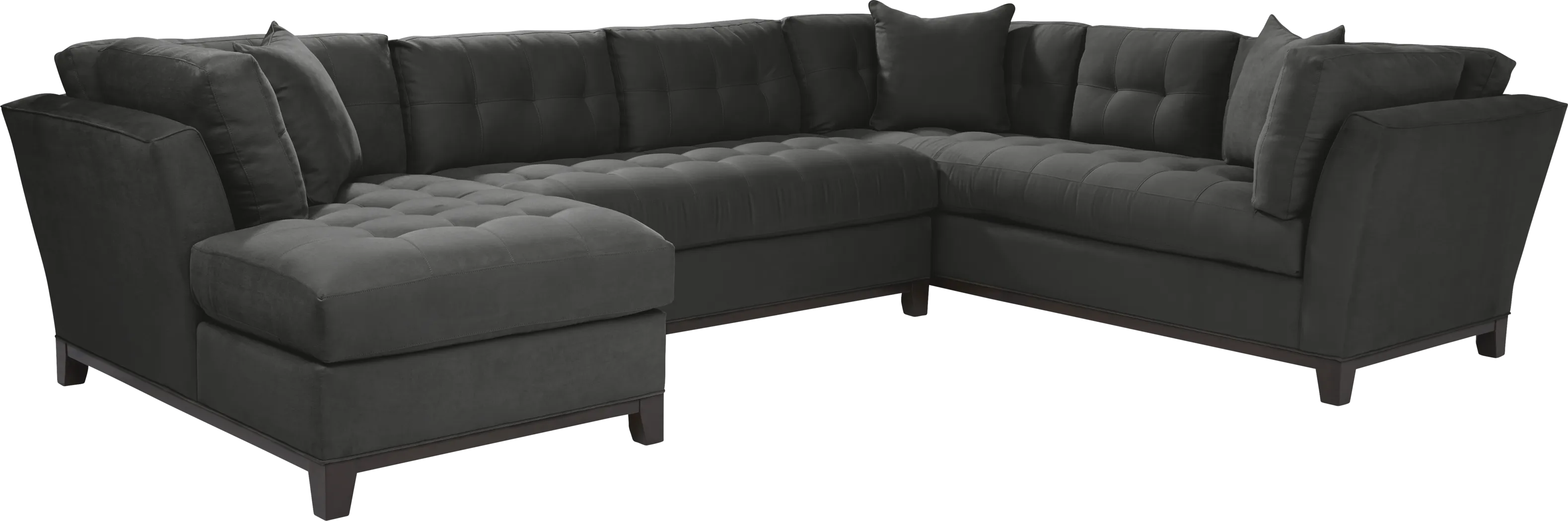 Cindy Crawford Home Metropolis Way Slate Microfiber 3 Pc Sectional - Thumbnail - Image 1