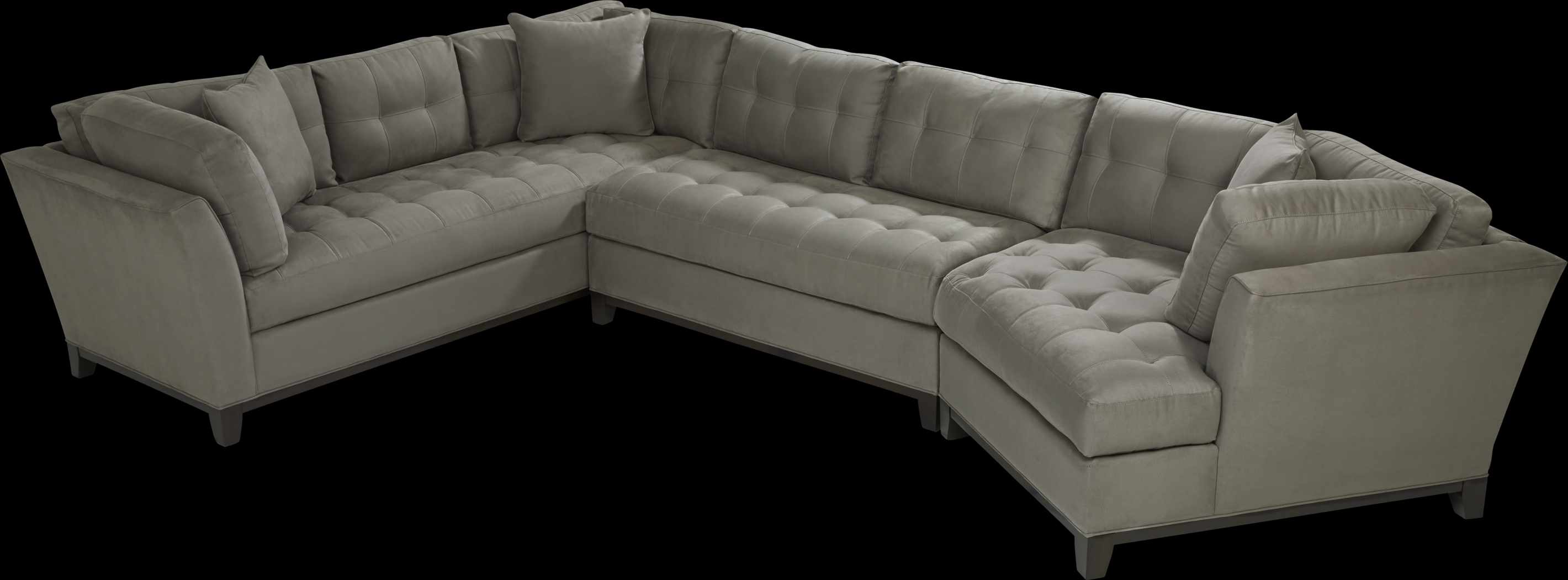 Metropolis Way Steel Microfiber 3 Pc Sectional with Cuddler - Thumbnail - Image 3