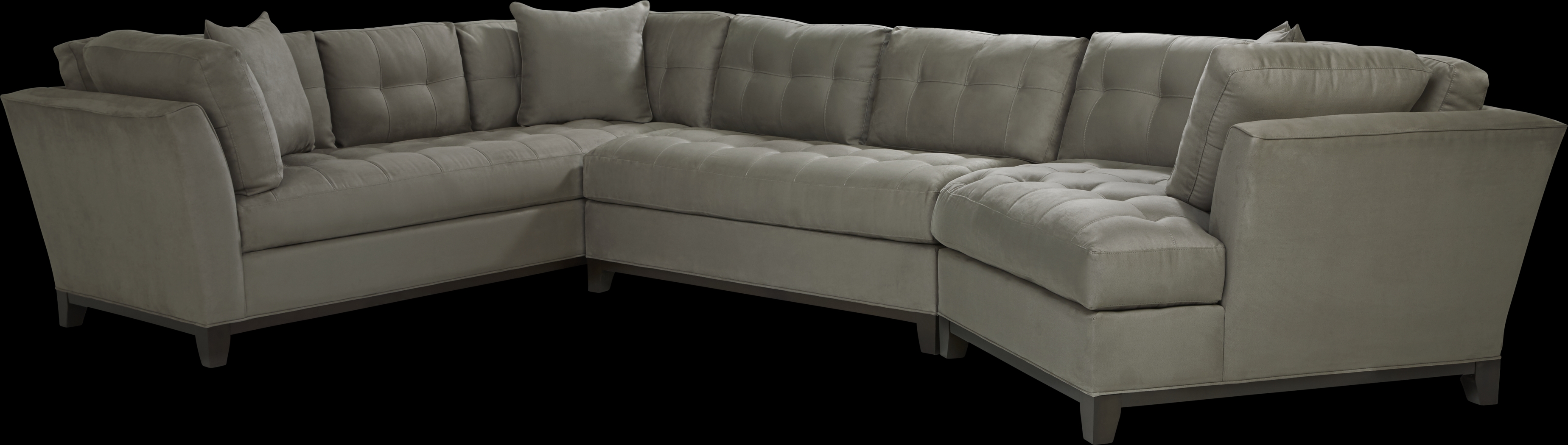 Metropolis Way Steel Microfiber 3 Pc Sectional with Cuddler - Thumbnail - Image 1