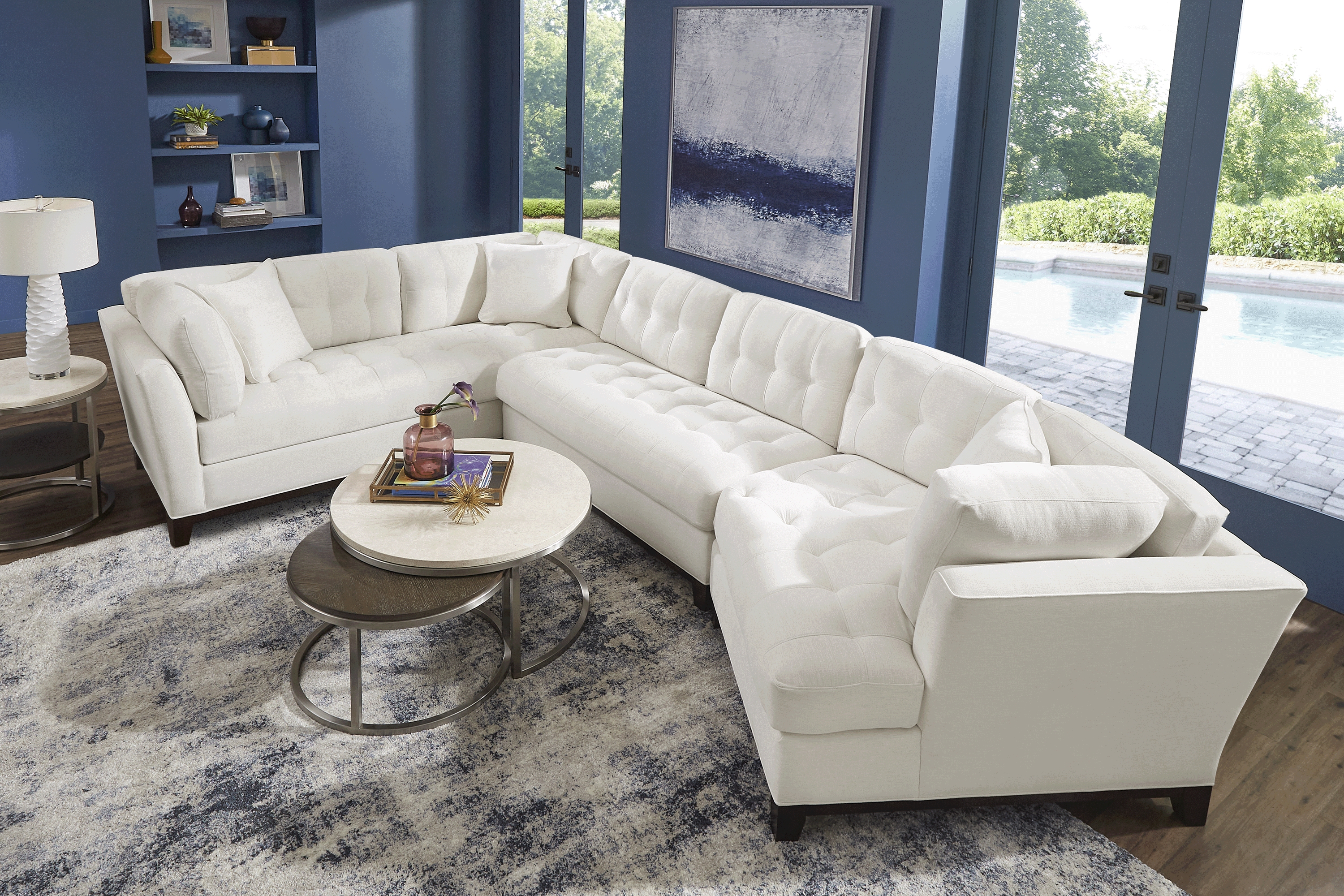 Metropolis Way White Textured 3 Pc Sectional with Cuddler - Thumbnail - Image 2