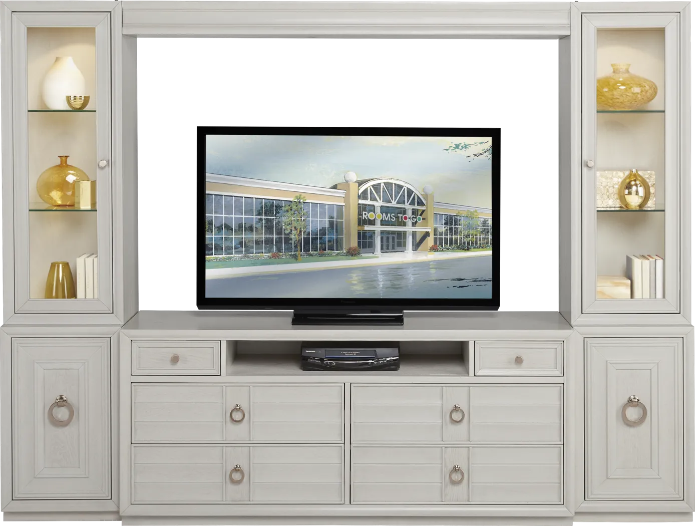 Cindy Crawford Home Michigan Avenue Cream 4 Pc Wall Unit - Thumbnail - Image 1