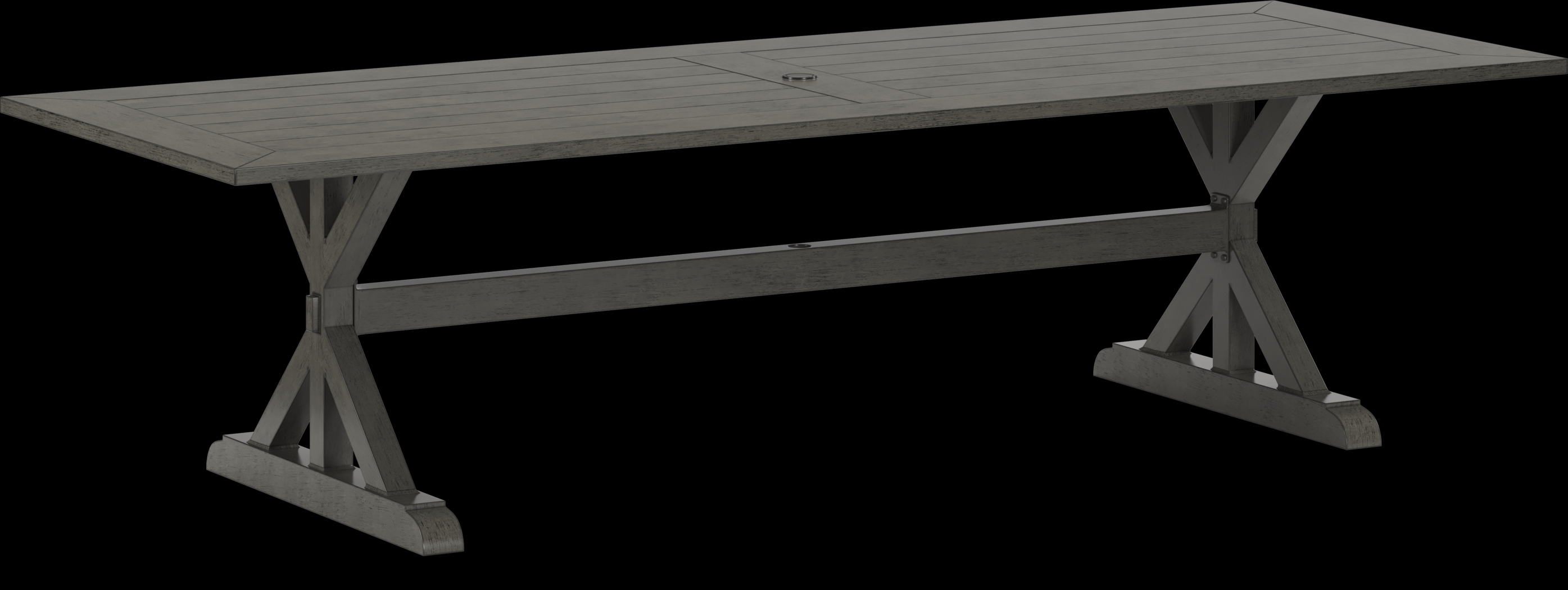 Montecello Gray 9 Pc 105 in. Rectangle Outdoor Dining Set with Silver Cushions - Thumbnail - Image 2