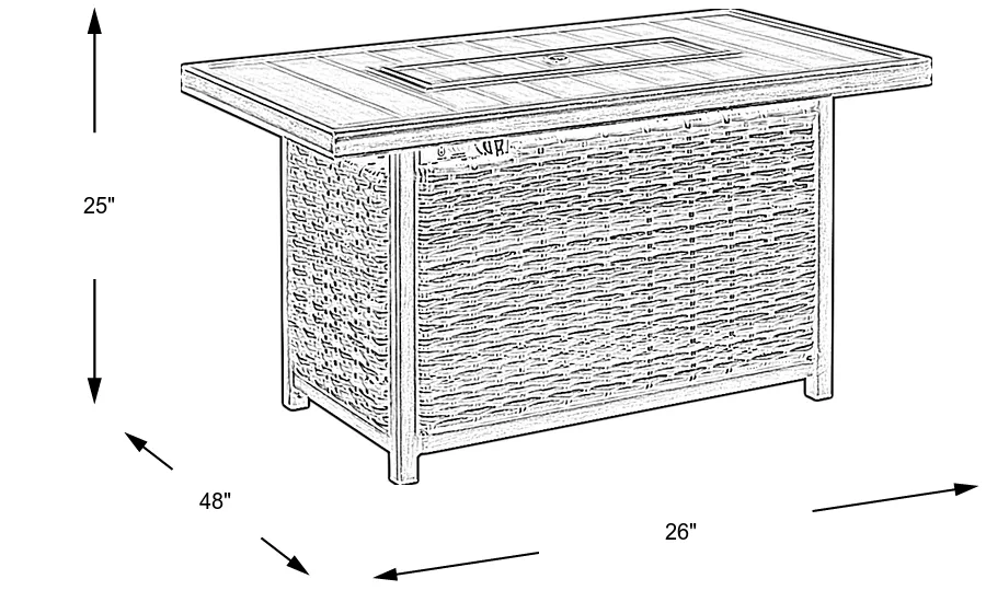 Dimension Image. Please refer to the Dimension Tab on this page for dimension details.