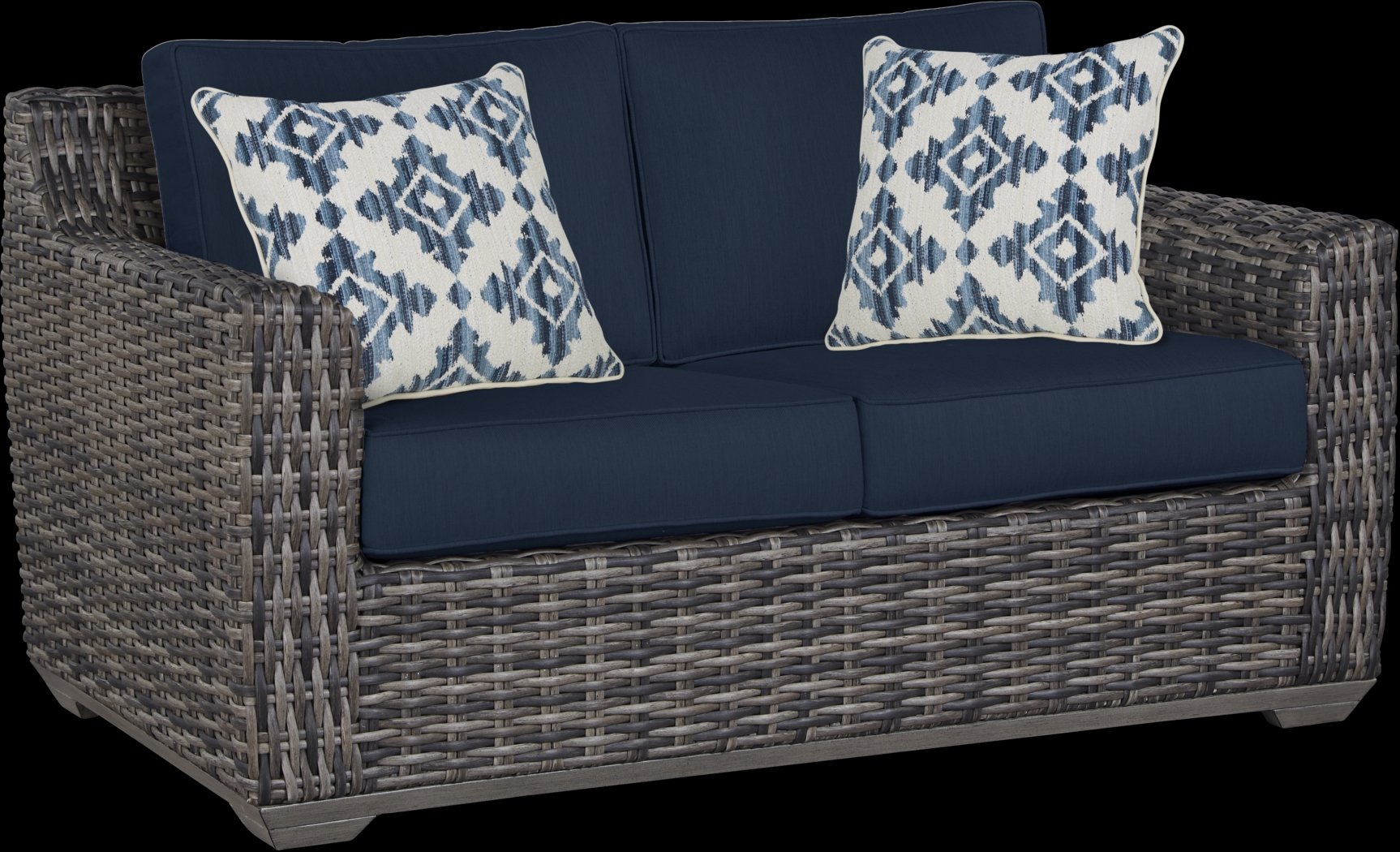 Cindy Crawford Home Montecello Gray 4 Pc Outdoor Seating Set with Ink Cushions - Thumbnail - Image 2