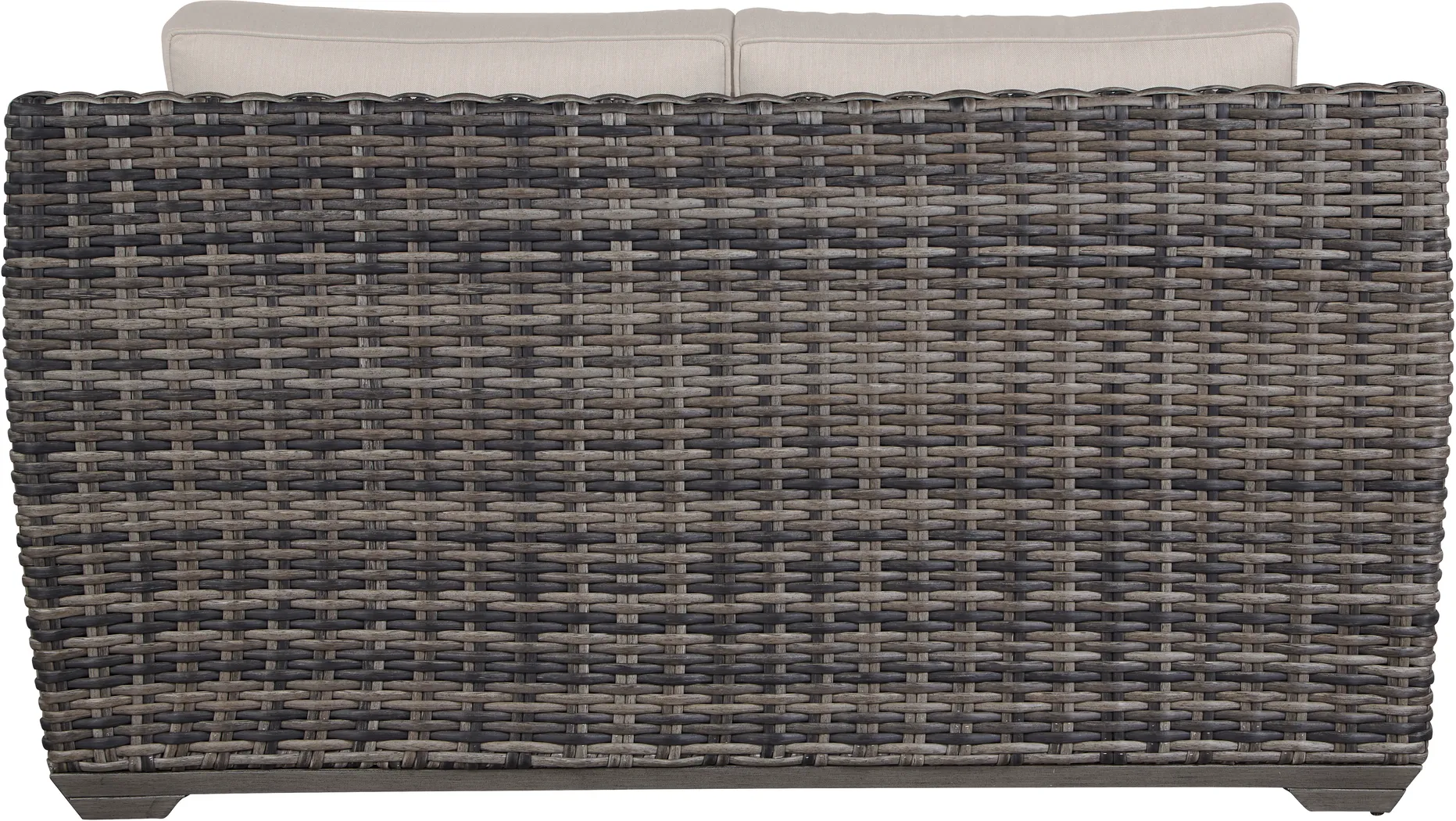 Cindy Crawford Home Montecello Gray Outdoor Loveseat with Rollo Linen Cushions - Thumbnail - Image 3