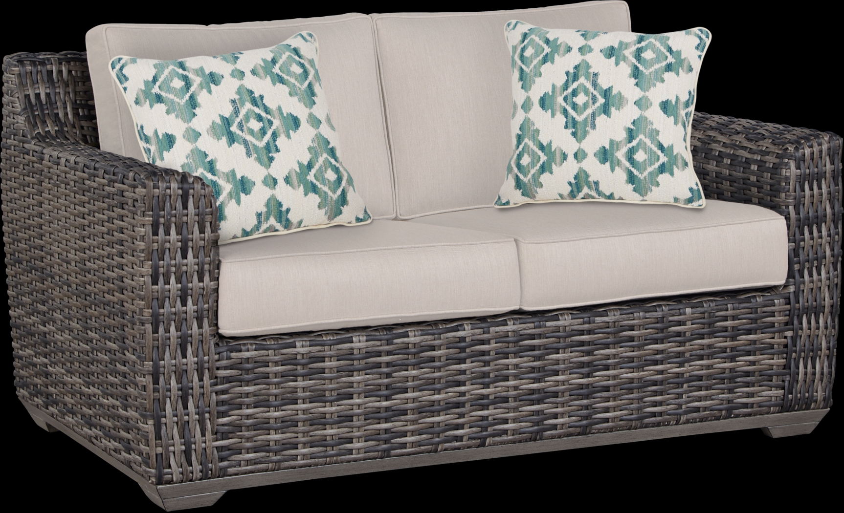 Cindy Crawford Home Montecello Gray 4 Pc Outdoor Seating Set with Rollo Linen Cushions - Thumbnail - Image 2