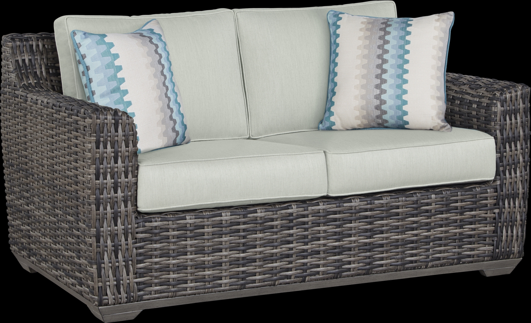 Cindy Crawford Home Montecello Gray 4 Pc Outdoor Seating Set with Rollo Mist Cushions - Thumbnail - Image 2