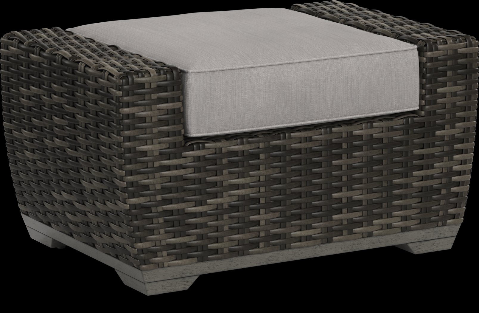 Montecello Gray Outdoor Ottoman with Silver Cushion - Thumbnail - Image 1