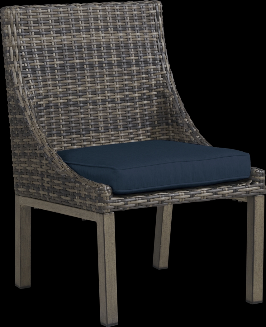 Cindy Crawford Home Montecello Gray 5 Pc 52 in. Round Outdoor Dining Set with Ink Cushions - Thumbnail - Image 4