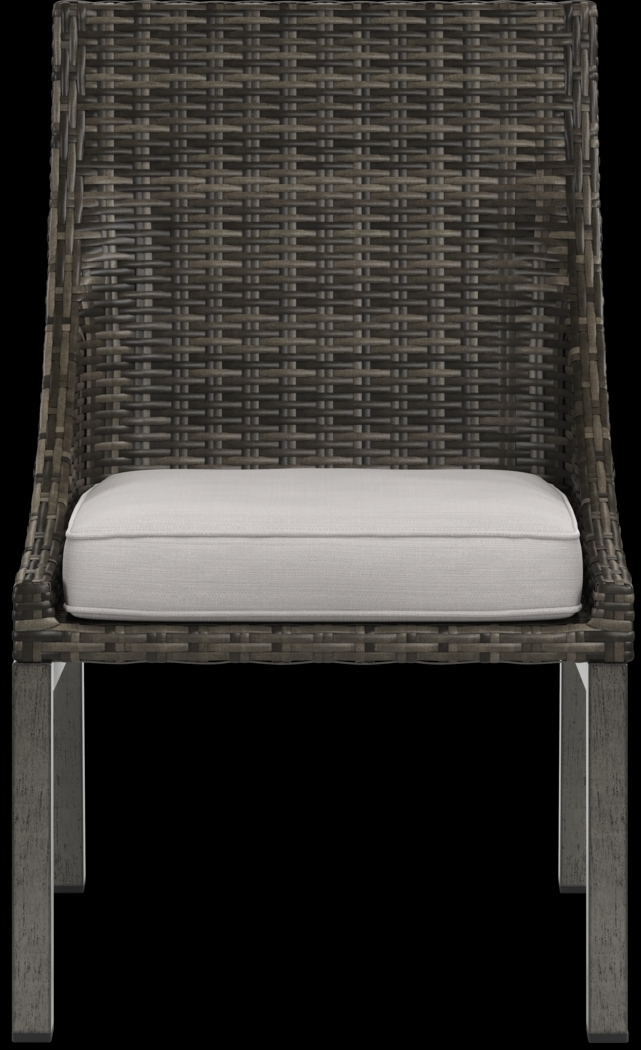 Montecello Gray 5 Pc 52 in. Round Outdoor Dining Set with Silver Cushions - Thumbnail - Image 5