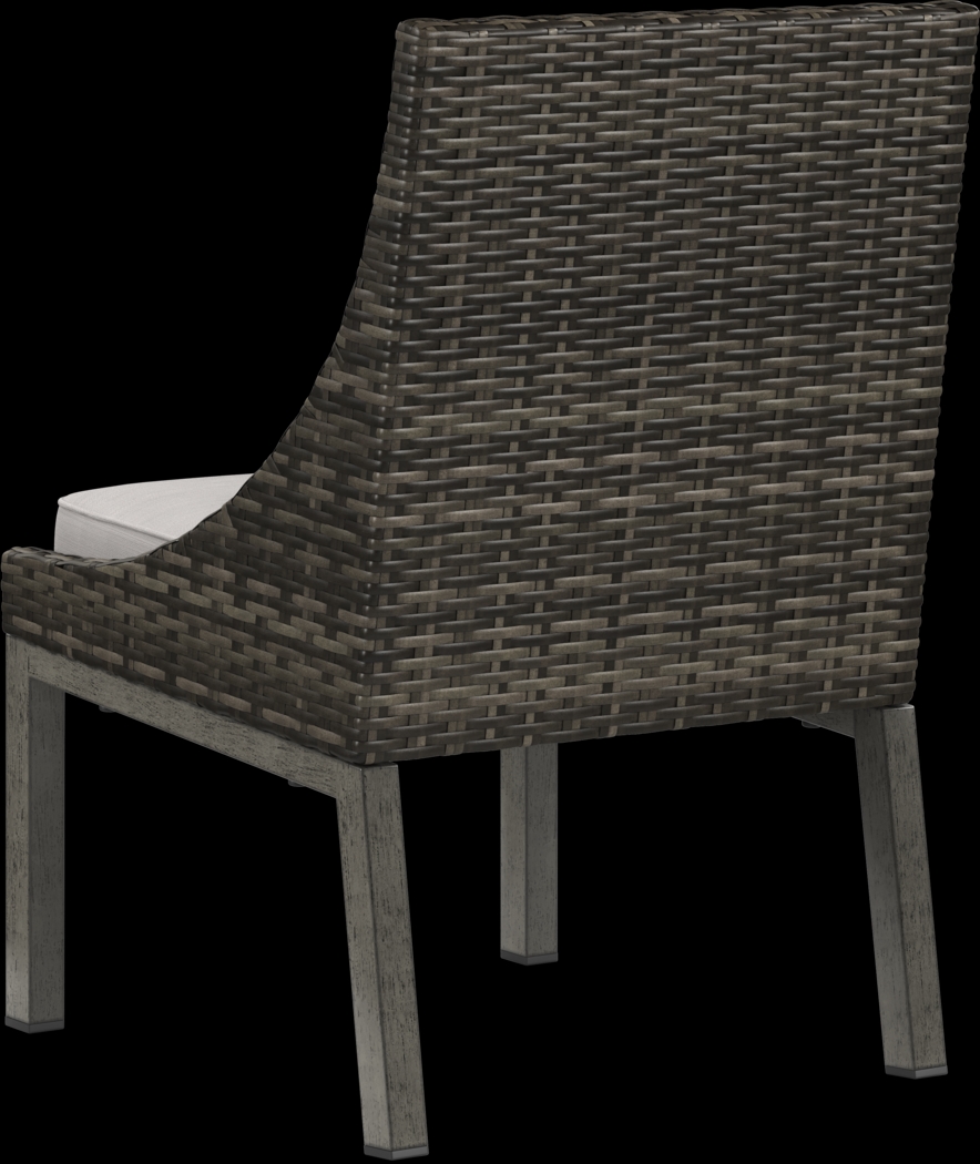 Montecello Gray 5 Pc 52 in. Round Outdoor Dining Set with Silver Cushions - Thumbnail - Image 6