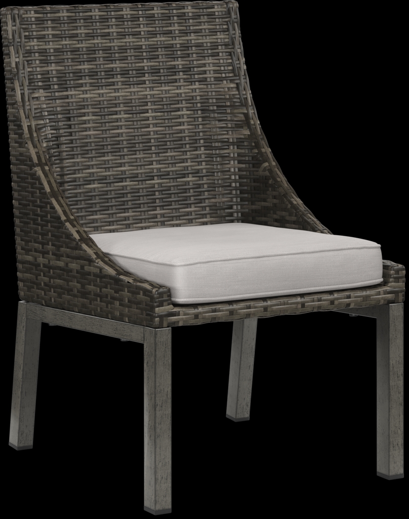 Montecello Gray 5 Pc 52 in. Round Outdoor Dining Set with Silver Cushions - Thumbnail - Image 4