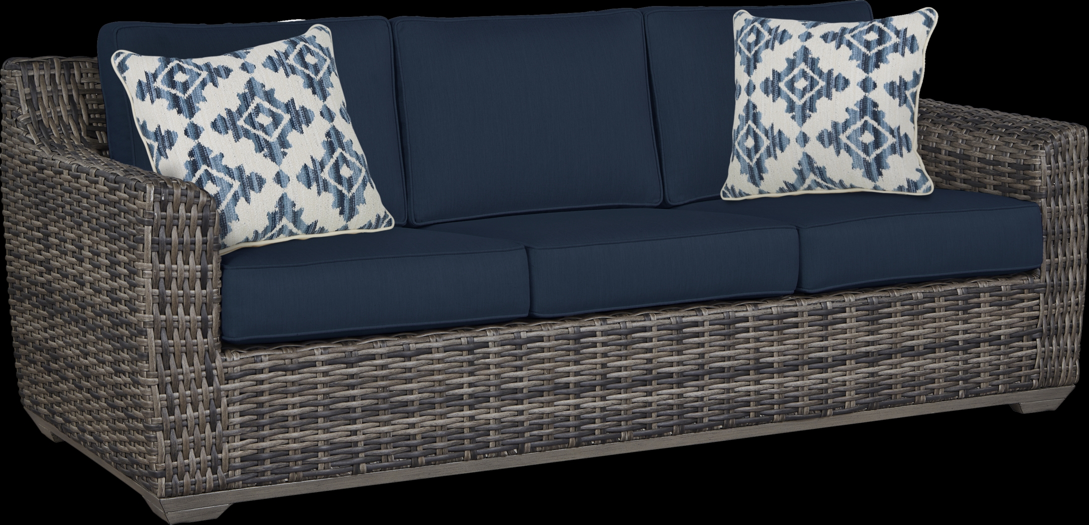 Cindy Crawford Home Montecello Gray 4 Pc Outdoor Seating Set with Ink Cushions - Thumbnail - Image 2