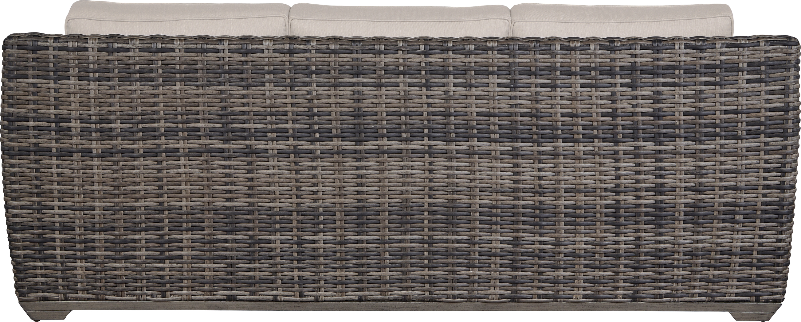 Cindy Crawford Home Montecello Gray Outdoor Sofa with Rollo Linen Cushions - Thumbnail - Image 3