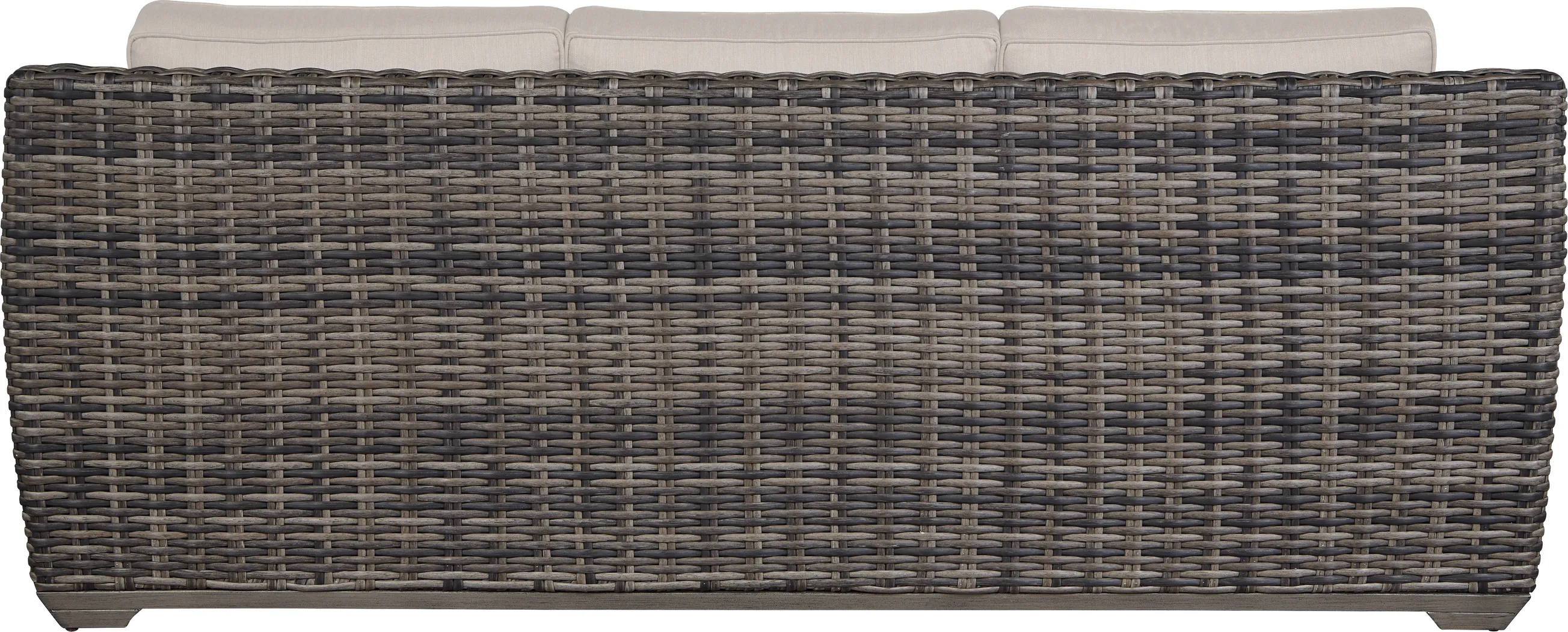 Cindy Crawford Home Montecello Gray Outdoor Sofa with Rollo Linen Cushions - Thumbnail - Image 3