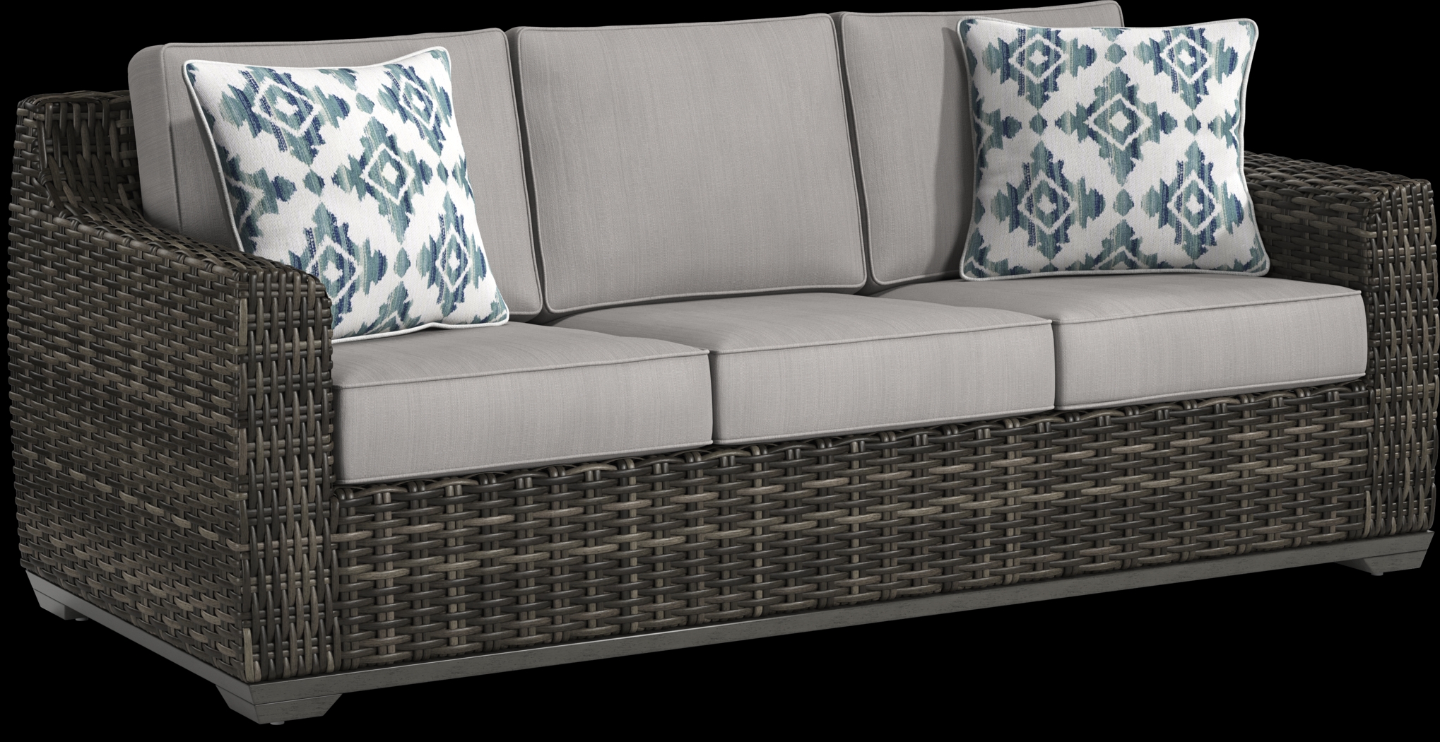 Montecello Gray 4 Pc Outdoor Seating Set with Silver Cushions - Thumbnail - Image 2