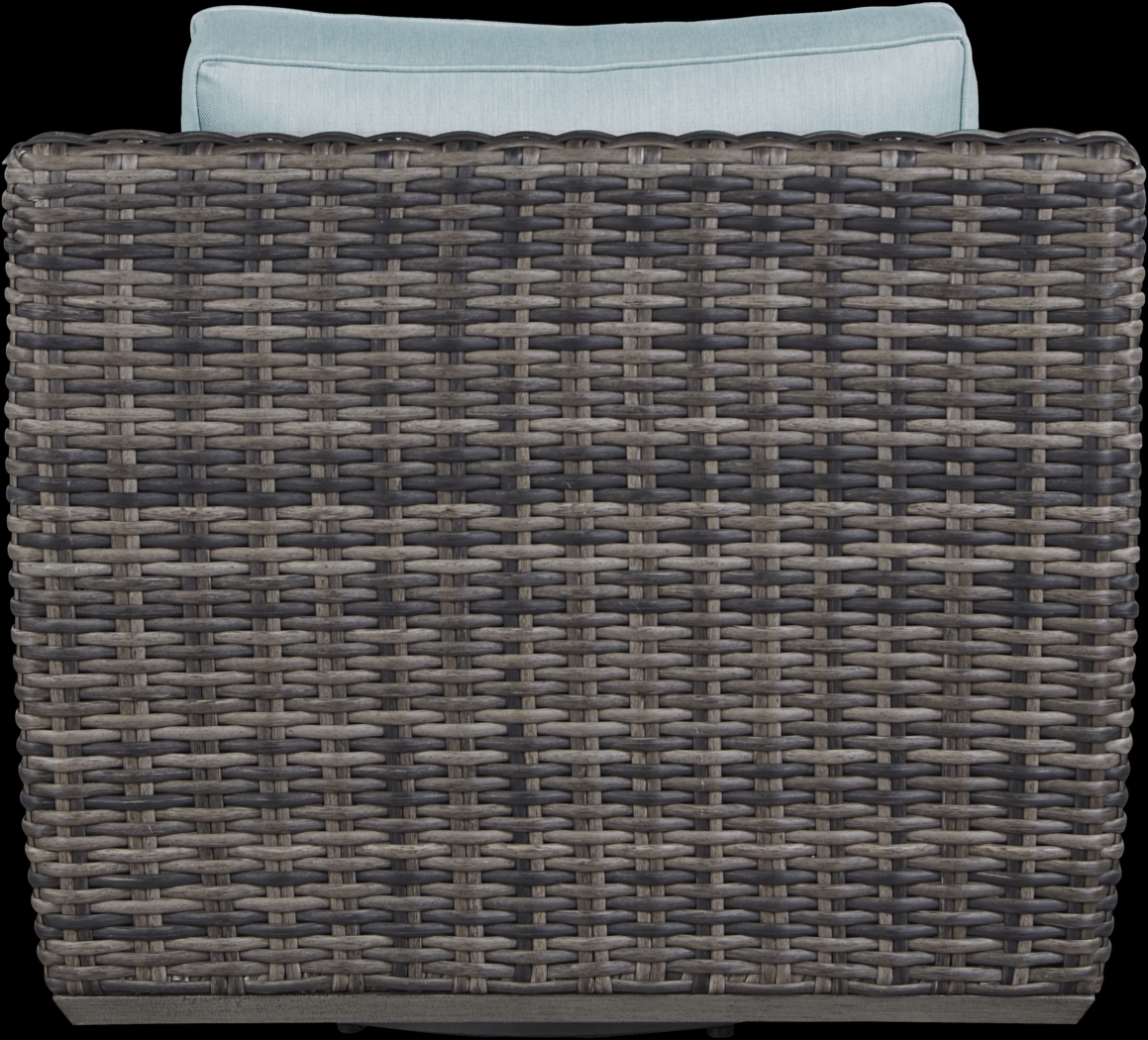 Montecello Gray Outdoor Swivel Rocker Chair with Mist Cushions - Thumbnail - Image 2