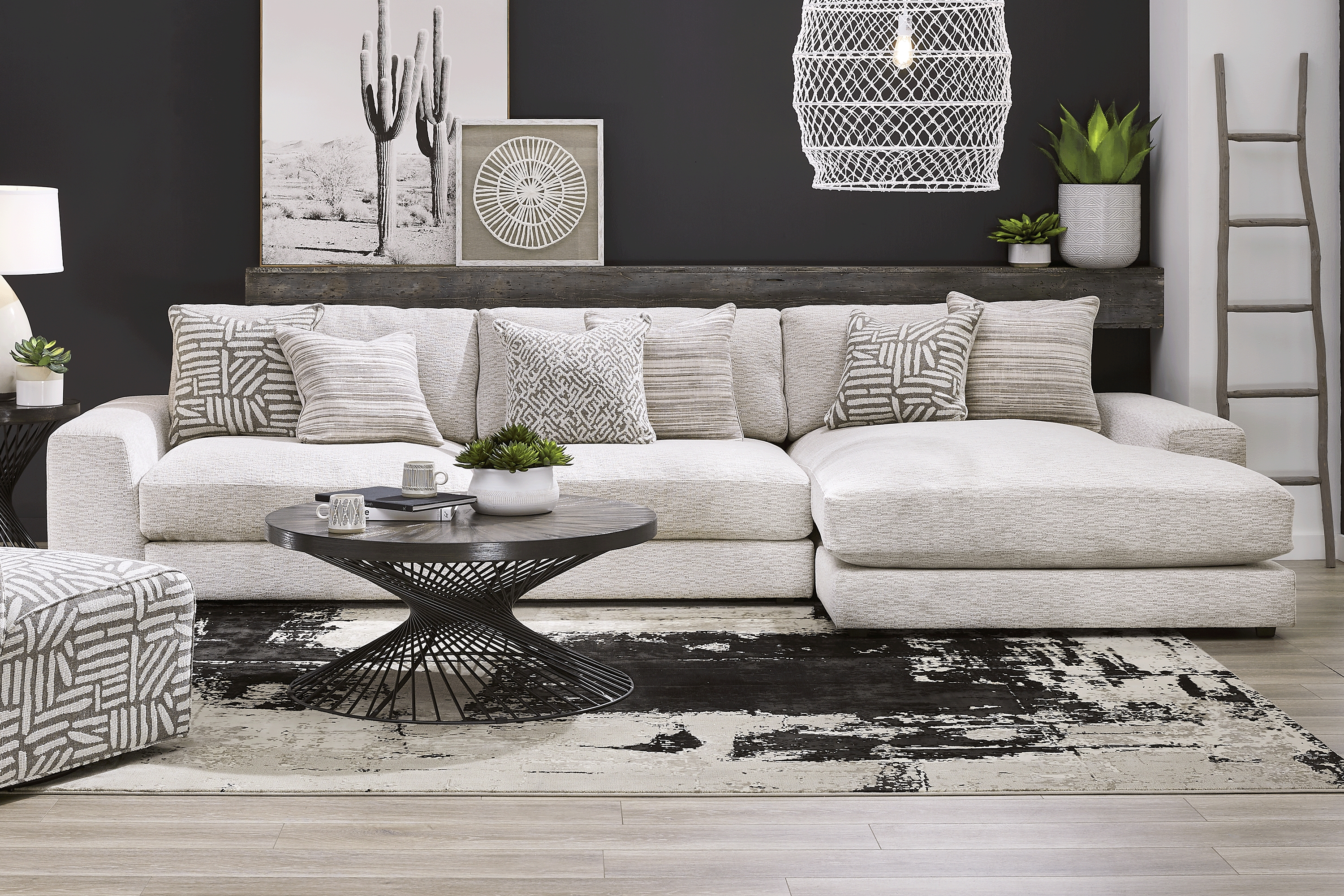 Monterey Park Off-White 3 Pc Sectional - Thumbnail - Image 2