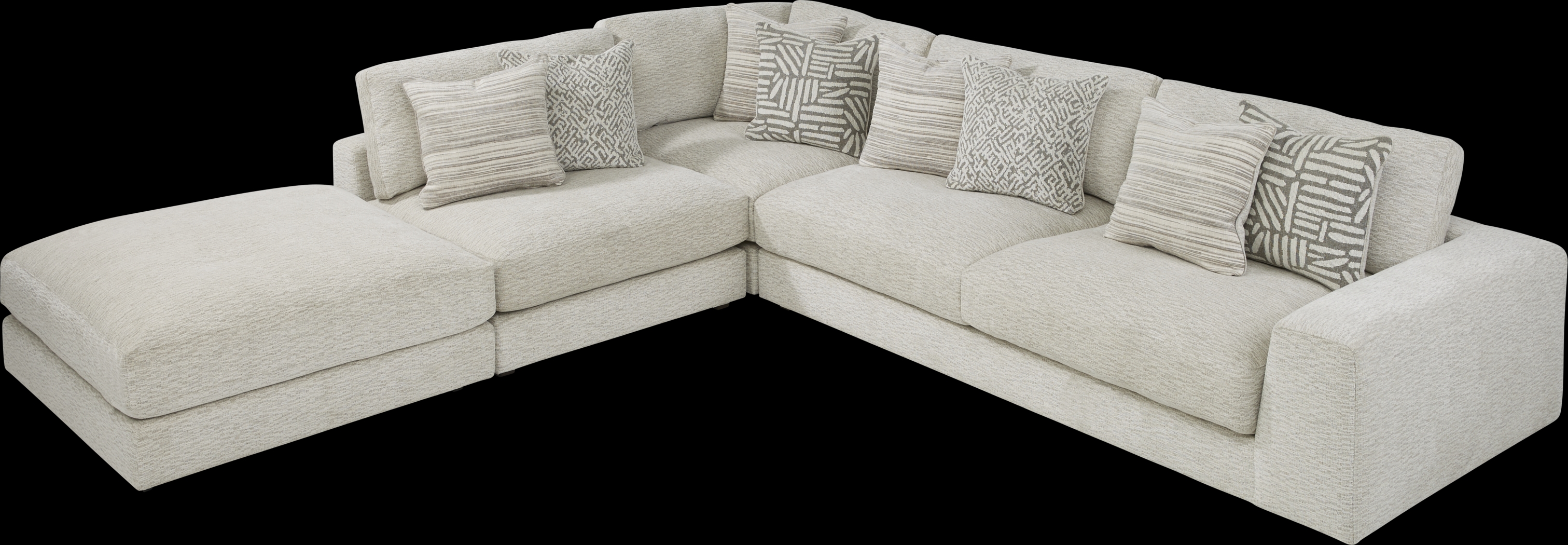 Cindy Crawford Home Monterey Park Off-White 7 Pc Sectional Living Room - Thumbnail - Image 4