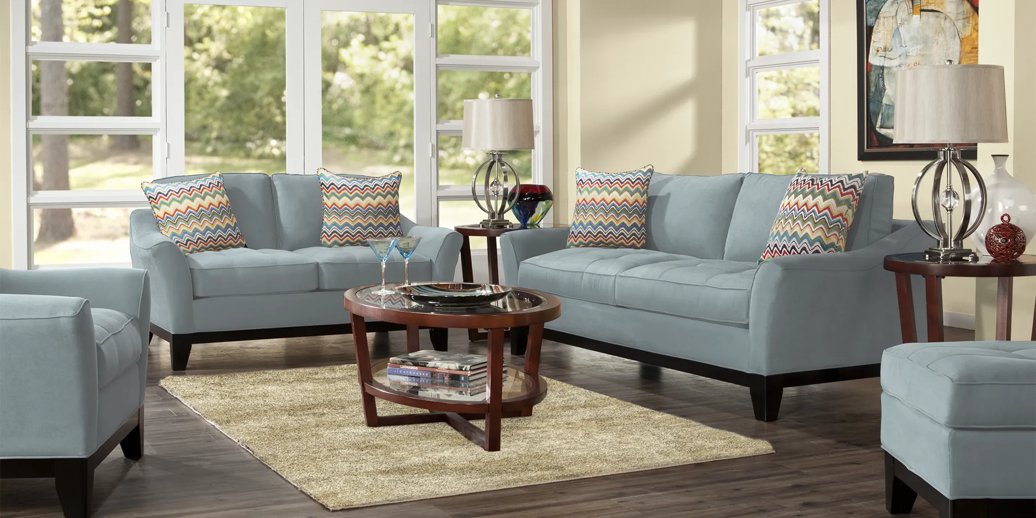 Cindy Crawford Home Newport Cove Hydra 7 Pc Living Room - Thumbnail - Image 1