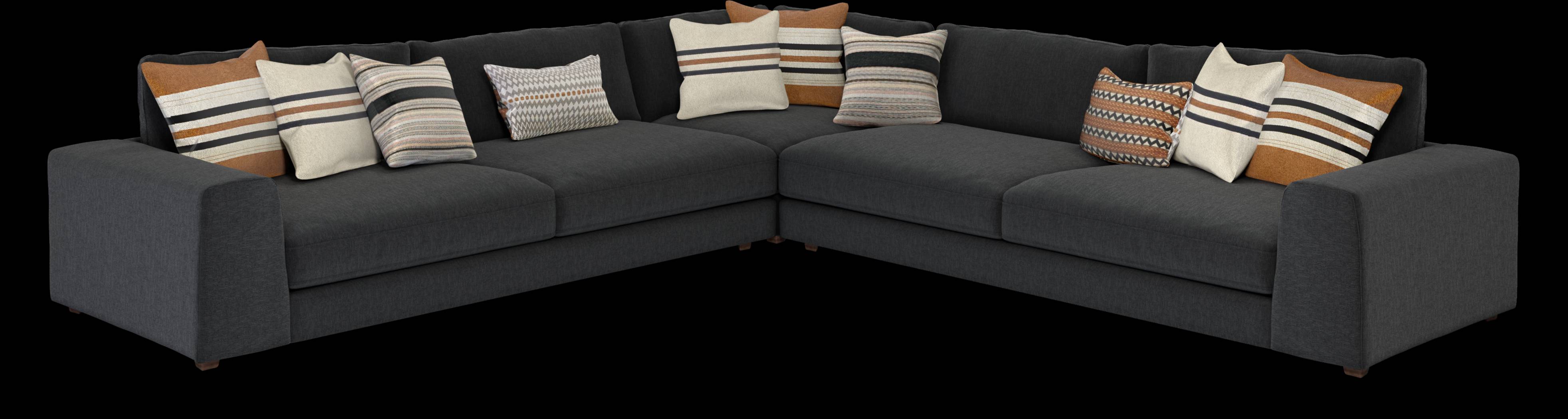 Nichols Park Onyx 3 Pc Sectional - Thumbnail - Image 1