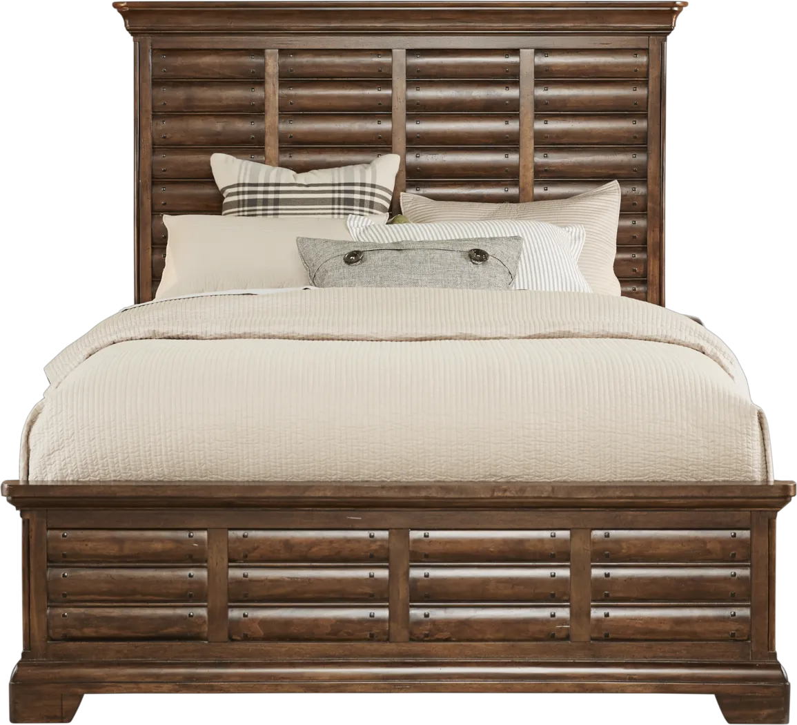 Cindy Crawford Home North Haven Brown 3 Pc King Panel Bed - Thumbnail - Image 1