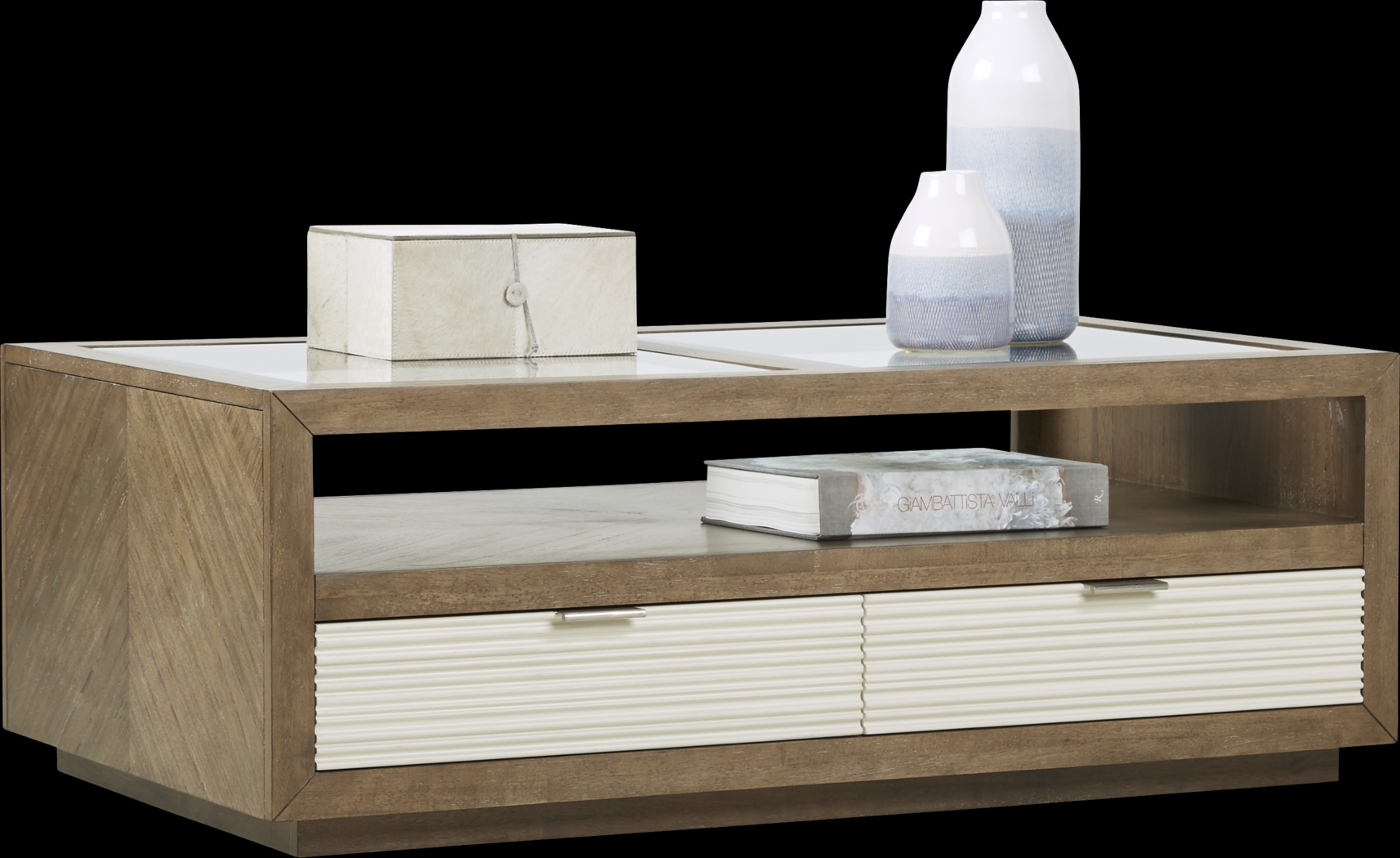 Cindy Crawford Home Pacific Harbor Brown Drawer Cocktail Table - Thumbnail - Image 2