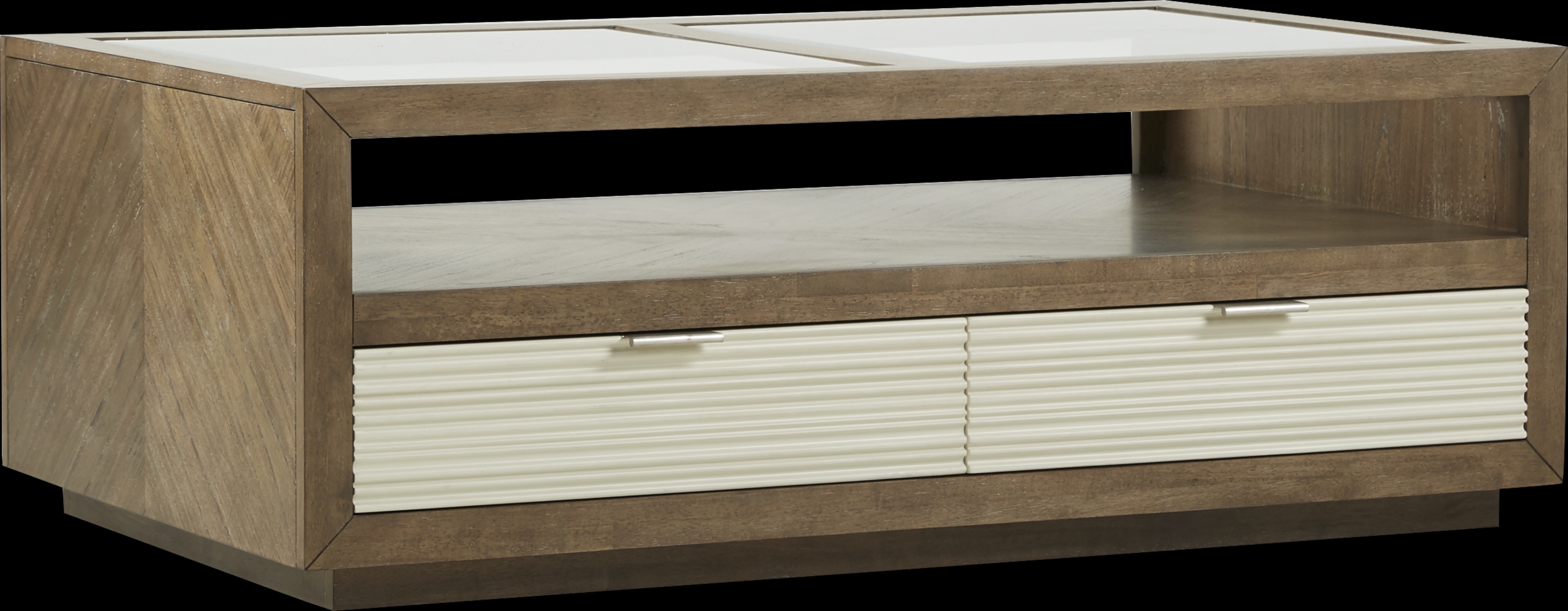 Cindy Crawford Home Pacific Harbor Brown Drawer Cocktail Table - Thumbnail - Image 1