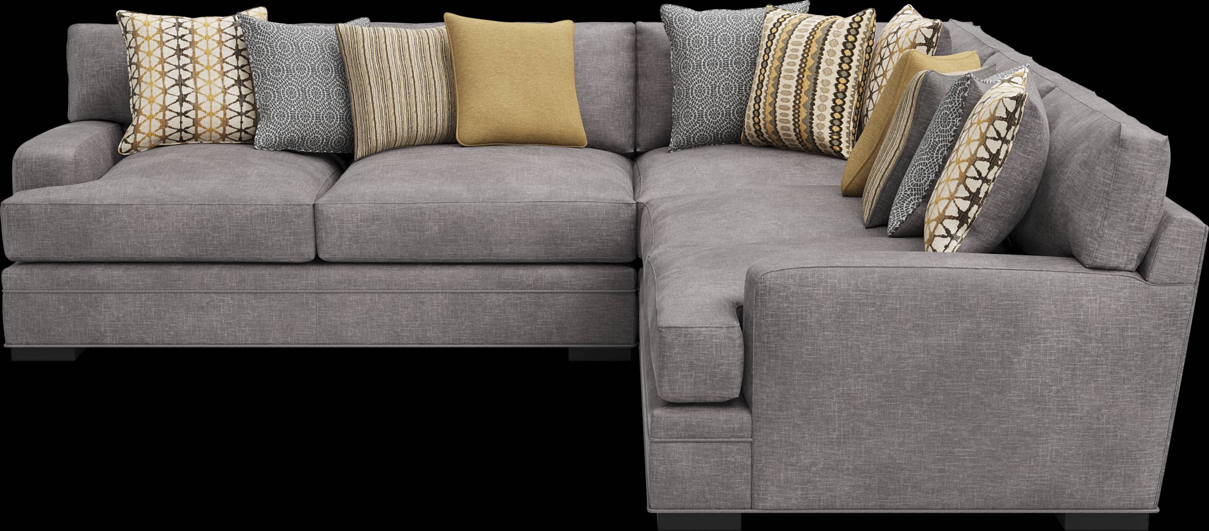 Palm Springs Silver 4 Pc Sectional Living Room - Thumbnail - Image 5