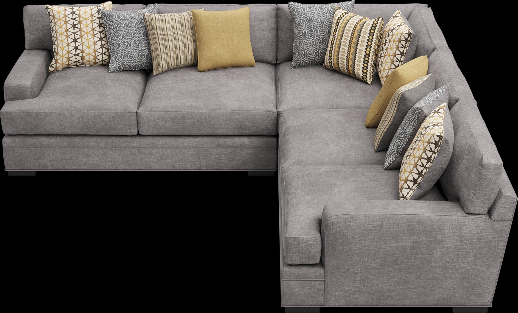 Palm Springs Silver 4 Pc Sectional Living Room - Thumbnail - Image 6