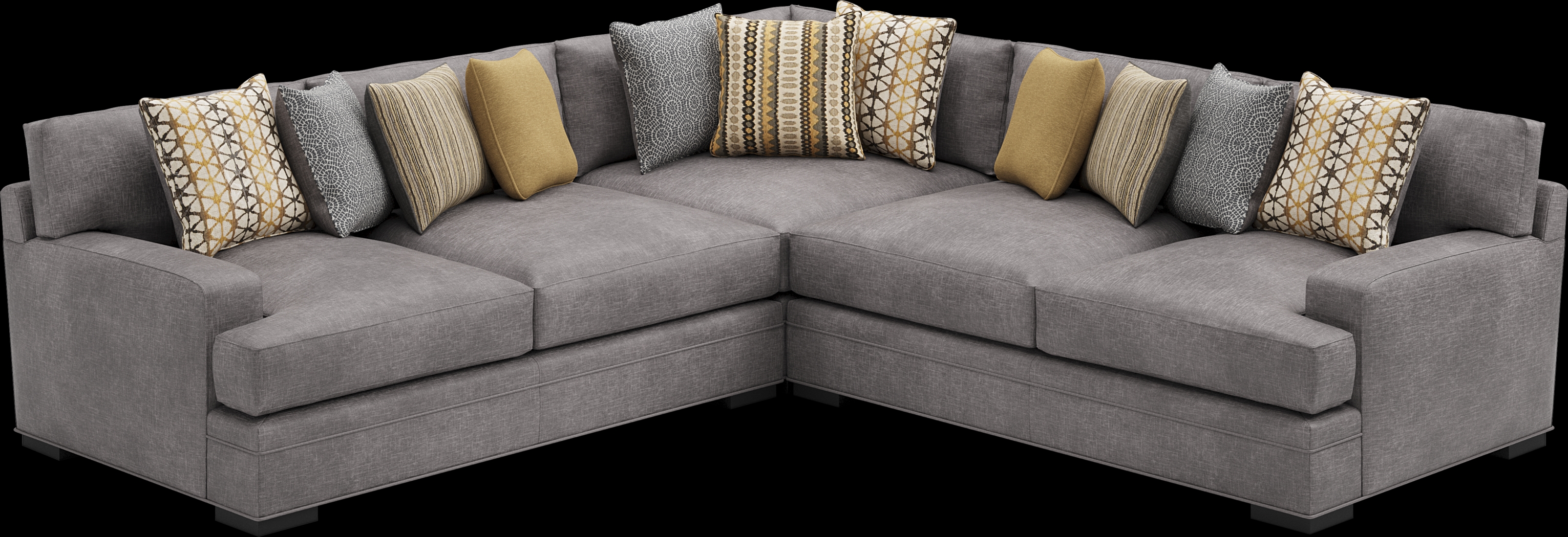 Palm Springs Silver 4 Pc Sectional Living Room - Thumbnail - Image 3