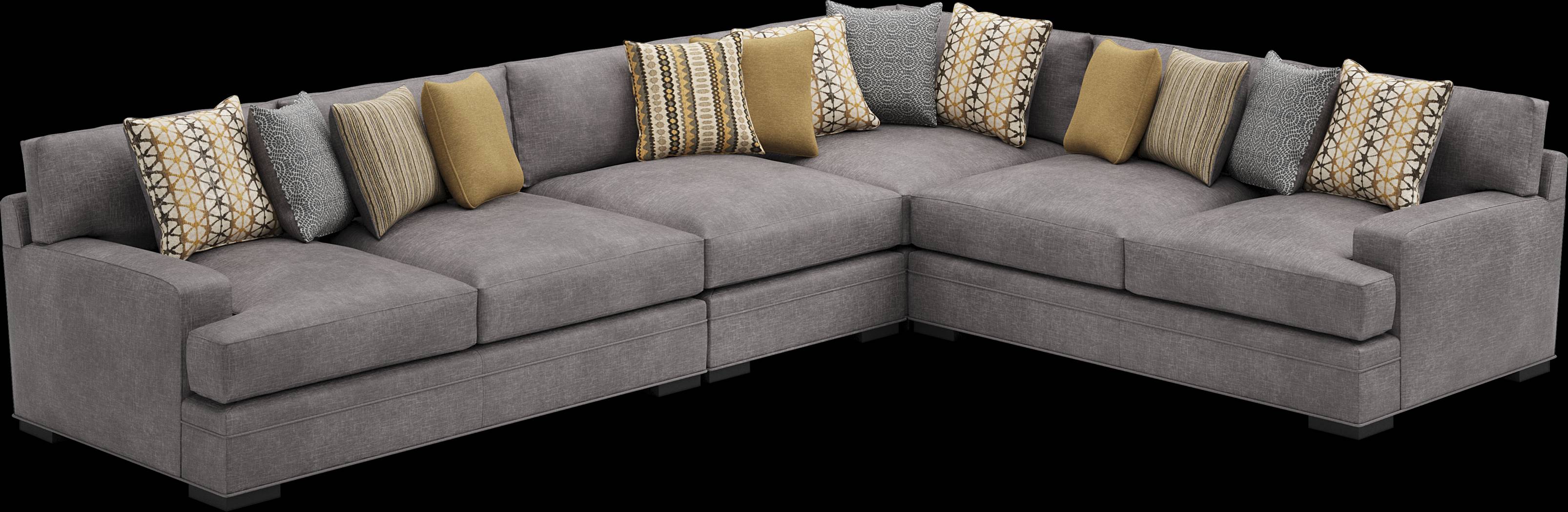 Palm Springs Silver 4 Pc Sectional - Thumbnail - Image 1