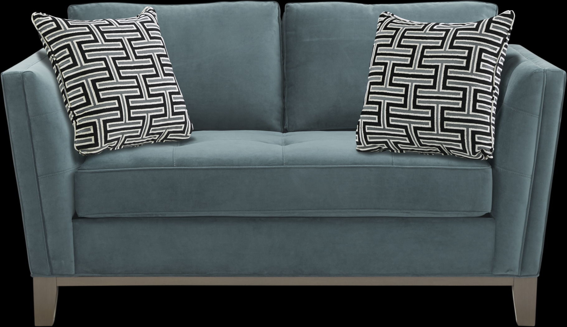 Cindy Crawford Home Park Boulevard Evergreen Plush Loveseat - Thumbnail - Image 1