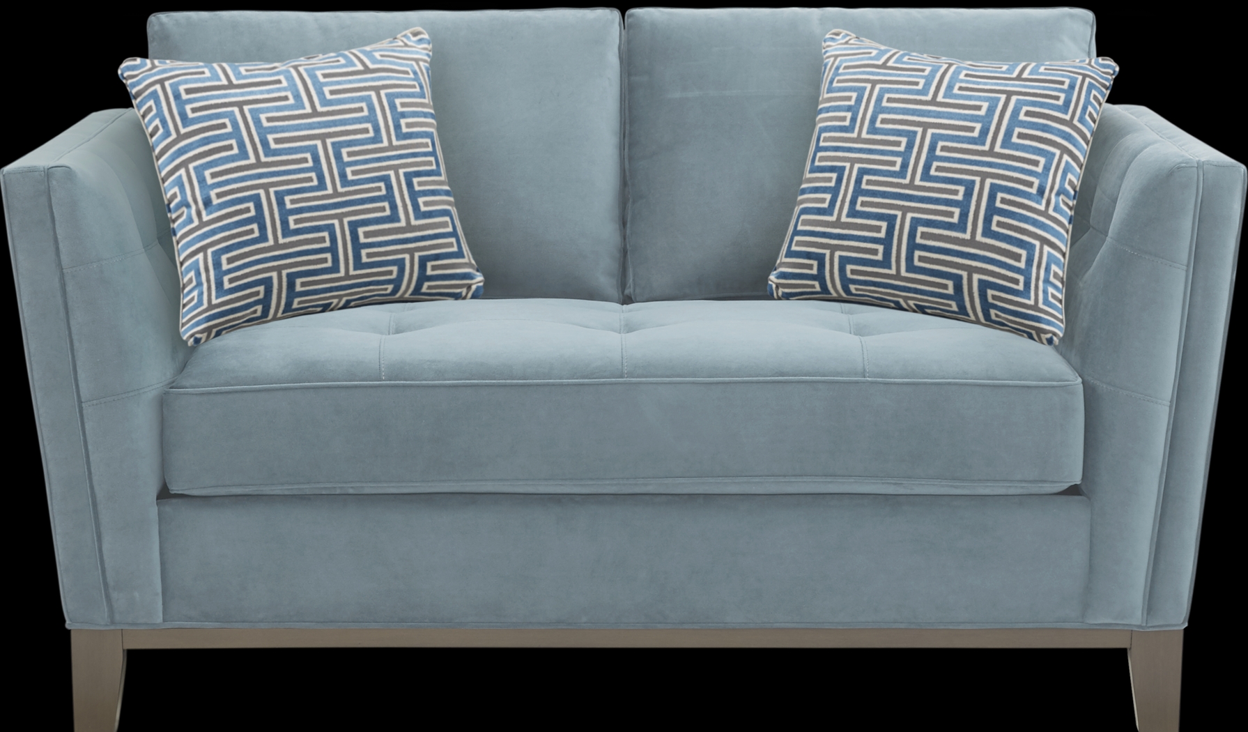 Cindy Crawford Home Park Boulevard Ocean Plush Loveseat - Thumbnail - Image 1