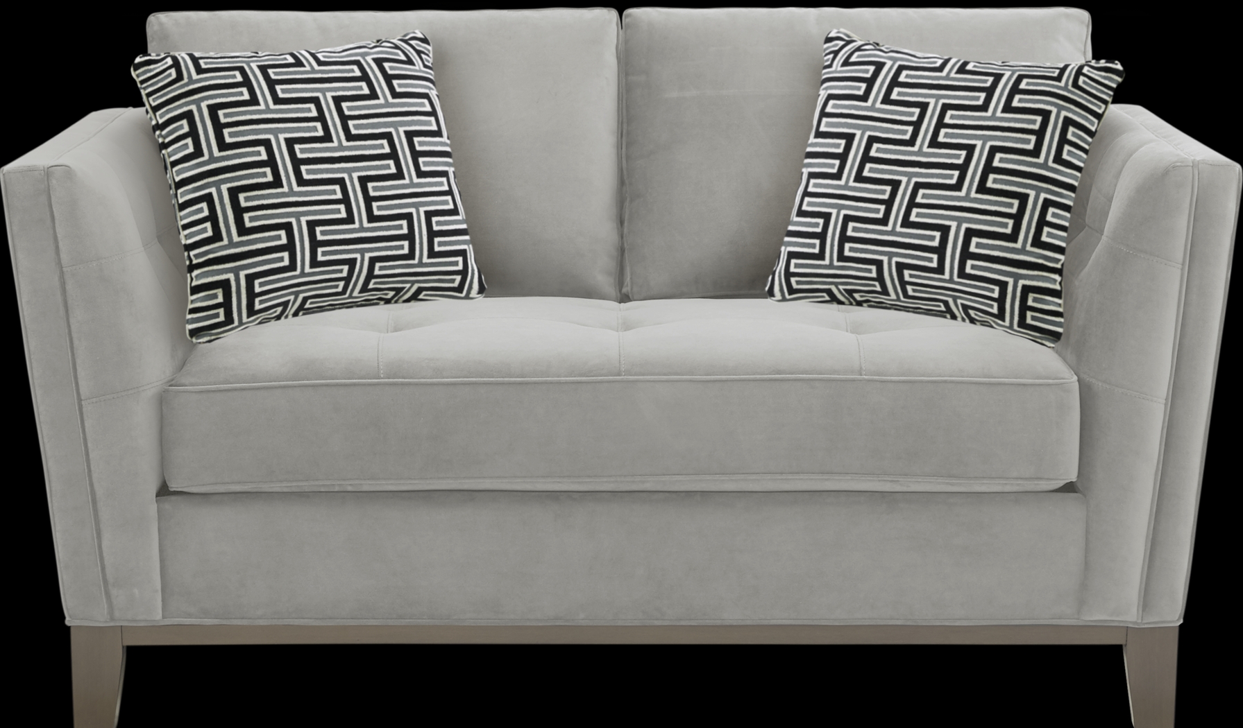 Cindy Crawford Home Park Boulevard Smoke Plush Loveseat - Thumbnail - Image 1