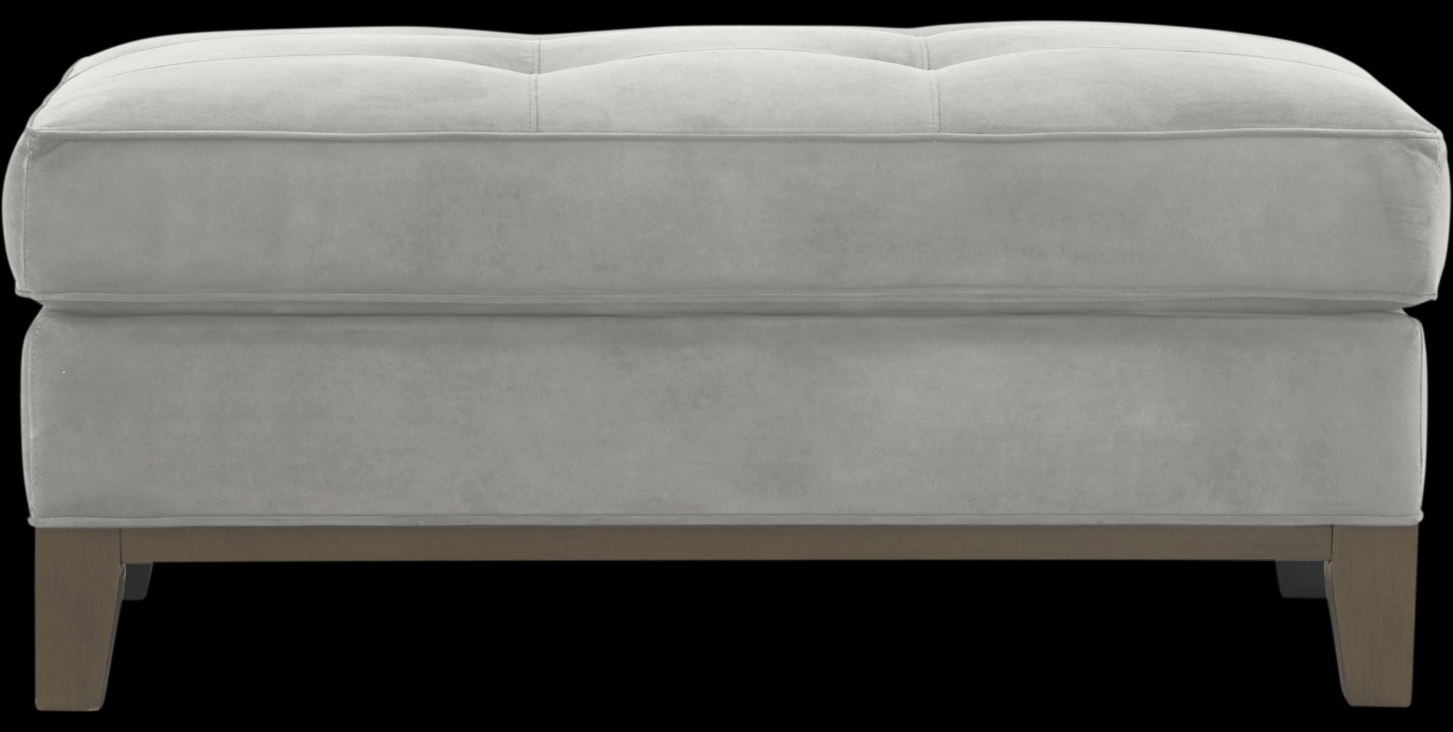 Cindy Crawford Home Park Boulevard Smoke Plush Ottoman - Thumbnail - Image 1