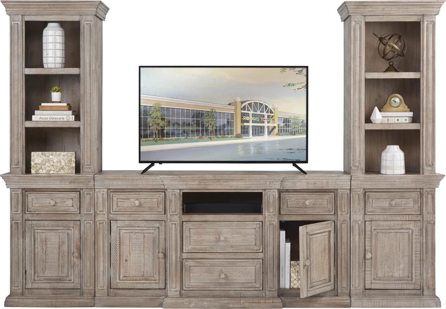 Cindy Crawford Home Pine Manor Brown 3 Pc Wall Unit - Thumbnail - Image 2