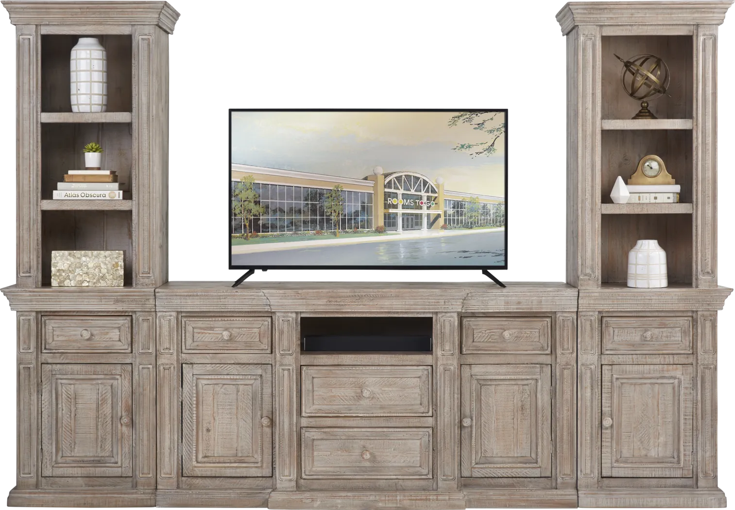 Cindy Crawford Home Pine Manor Brown 3 Pc Wall Unit - Thumbnail - Image 1