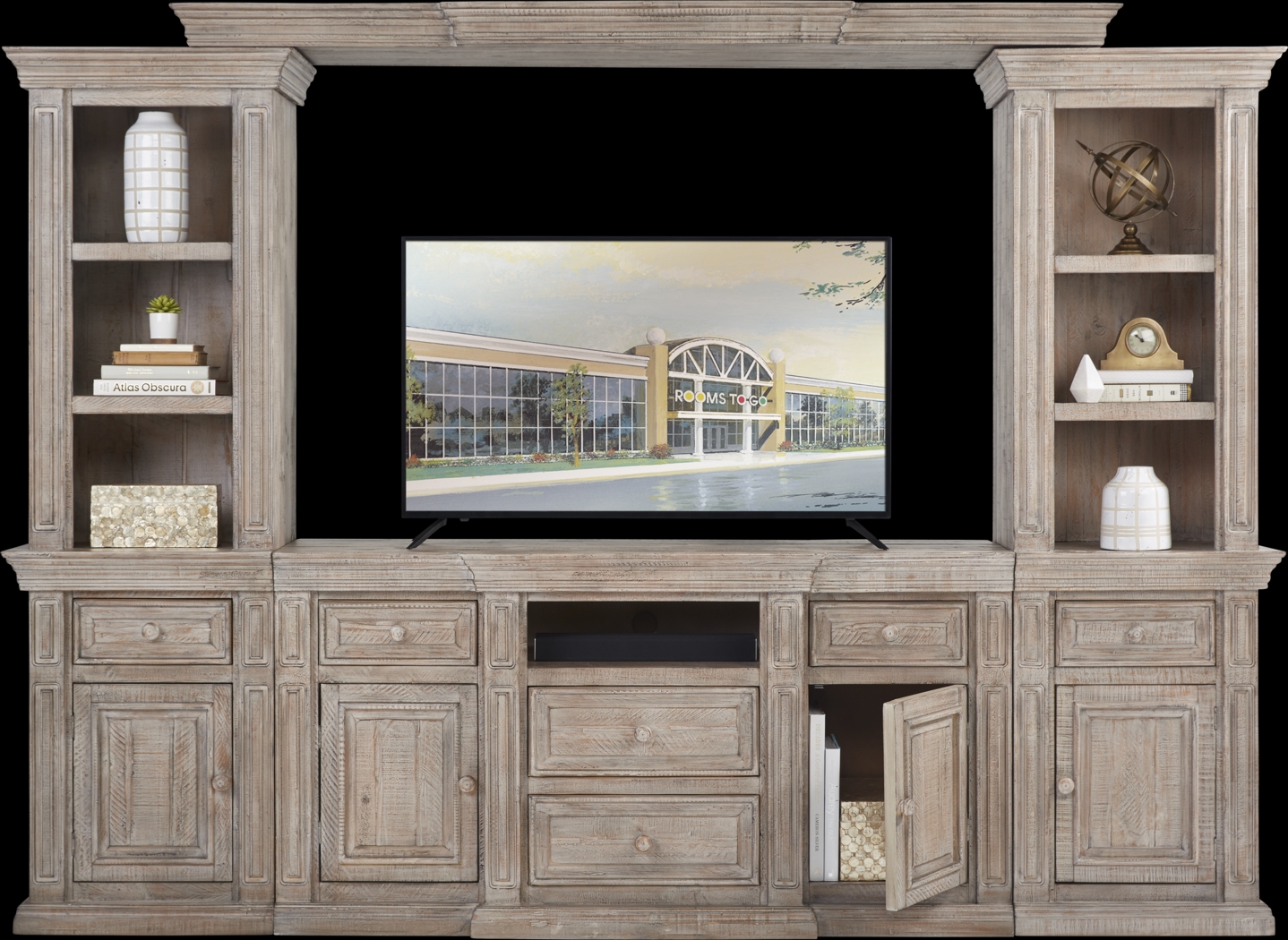 Cindy Crawford Home Pine Manor Brown 4 Pc Wall Unit - Thumbnail - Image 2