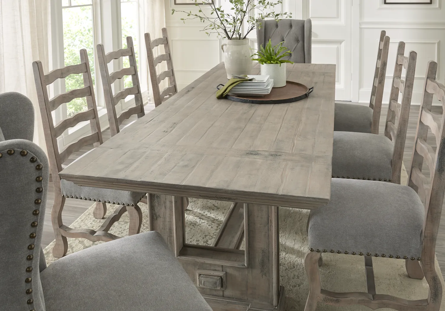 Cindy Crawford Home Pine Manor Brown 5 Pc 85 in. Dining Room - Thumbnail - Image 2